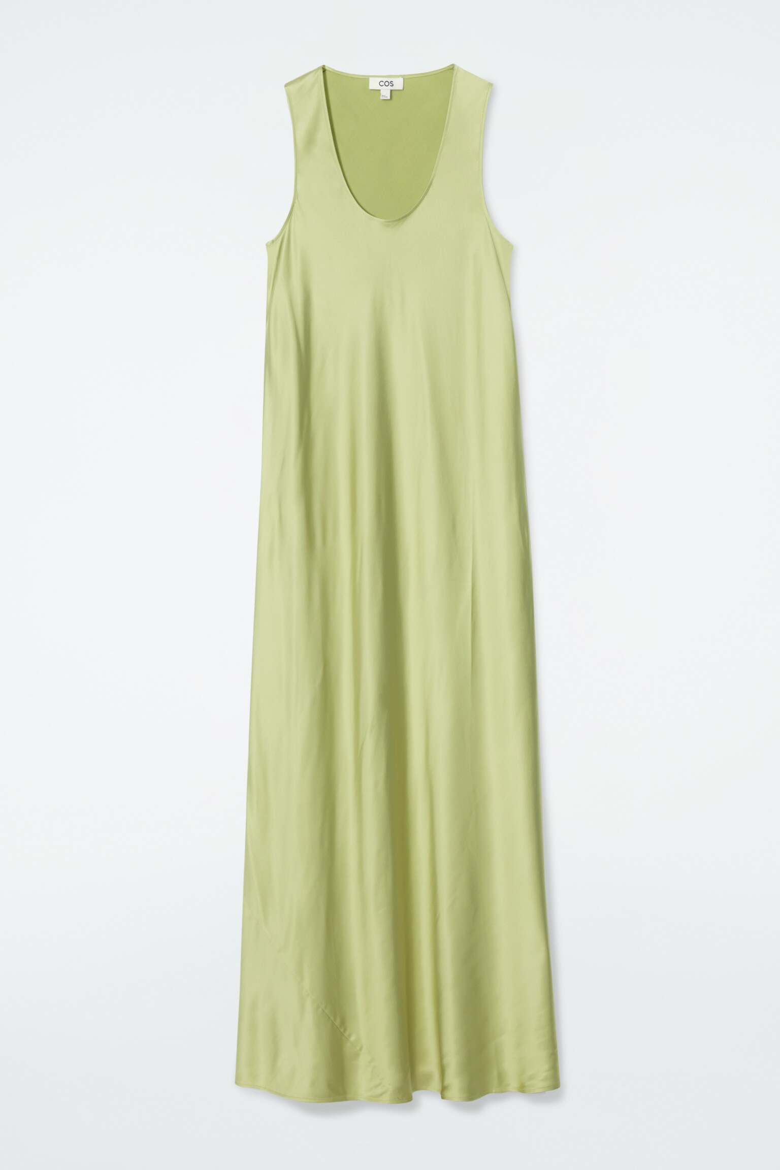 BIAS-CUT MAXI SLIP DRESS - SAGE GREEN