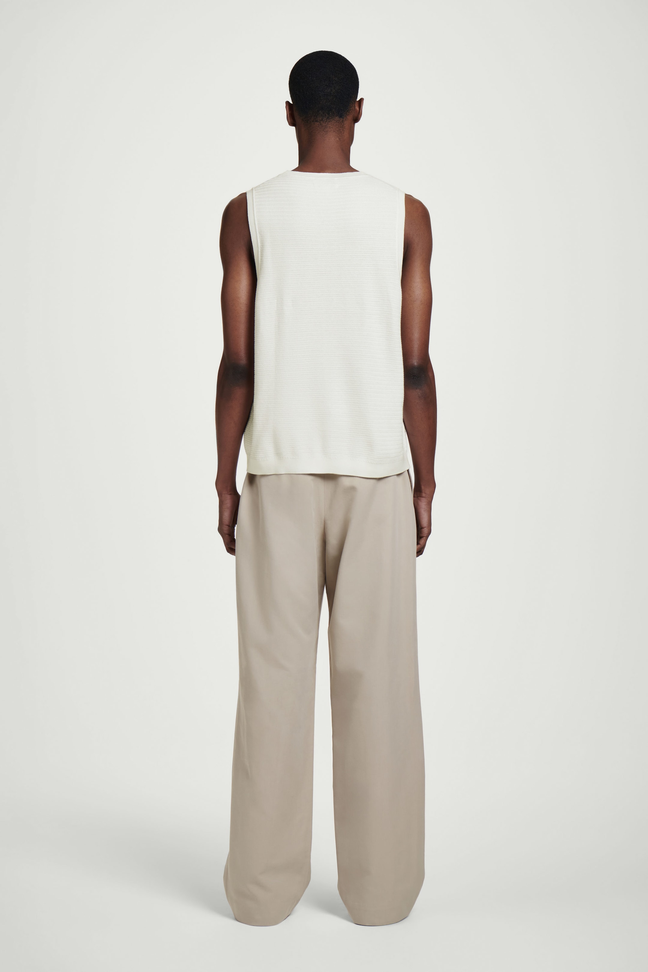 TEXTURED KNITTED COTTON TANK TOP