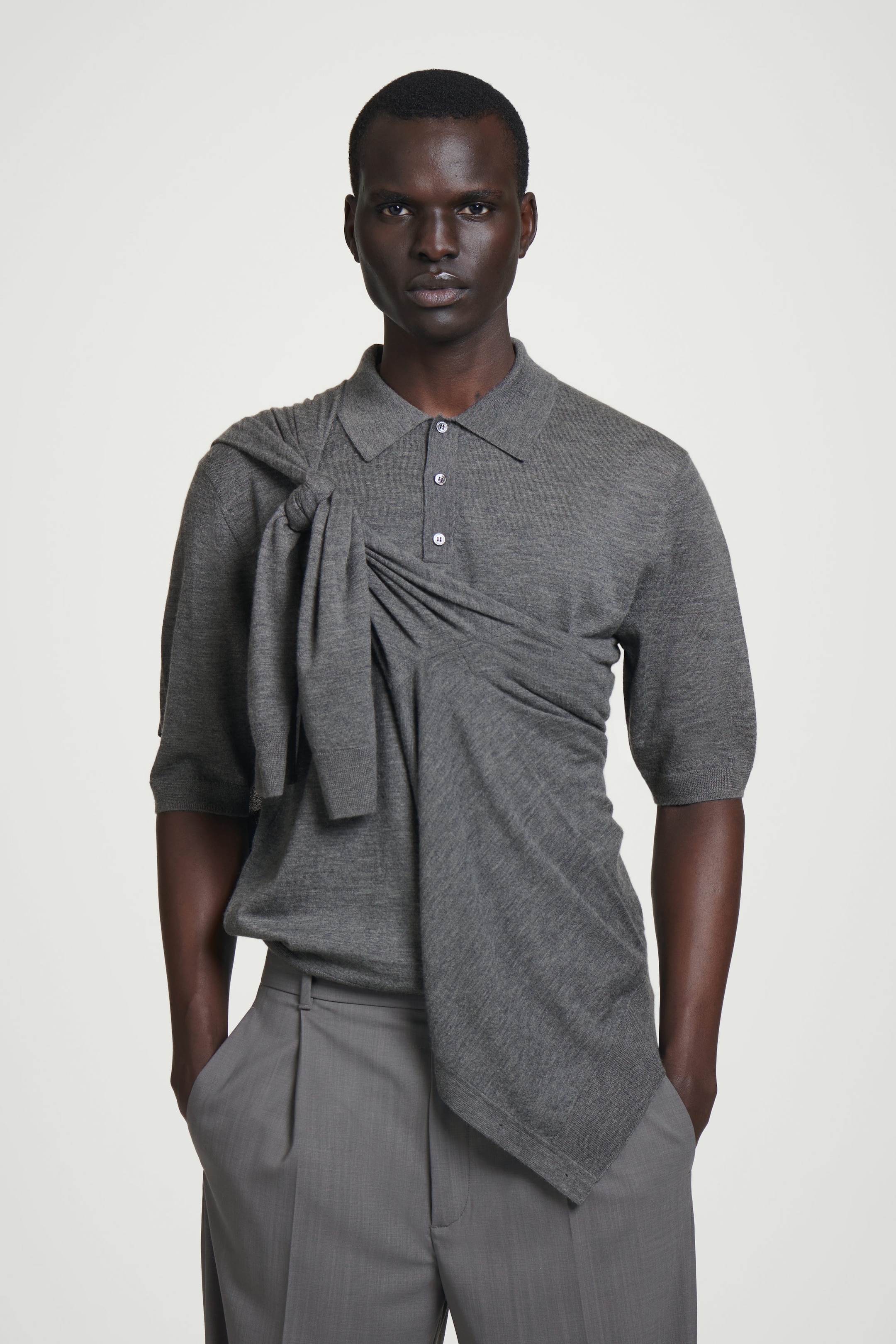 LAYERED FINE CASHMERE CARDIGAN