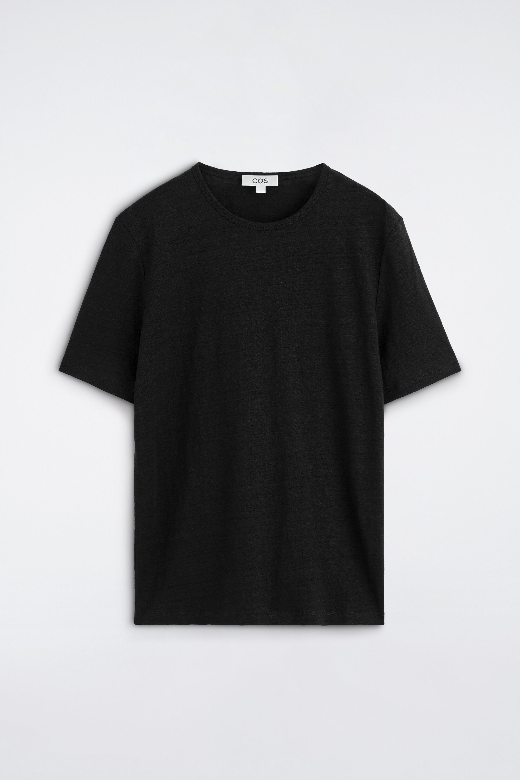 LINEN-JERSEY T-SHIRT - BLACK | COS US