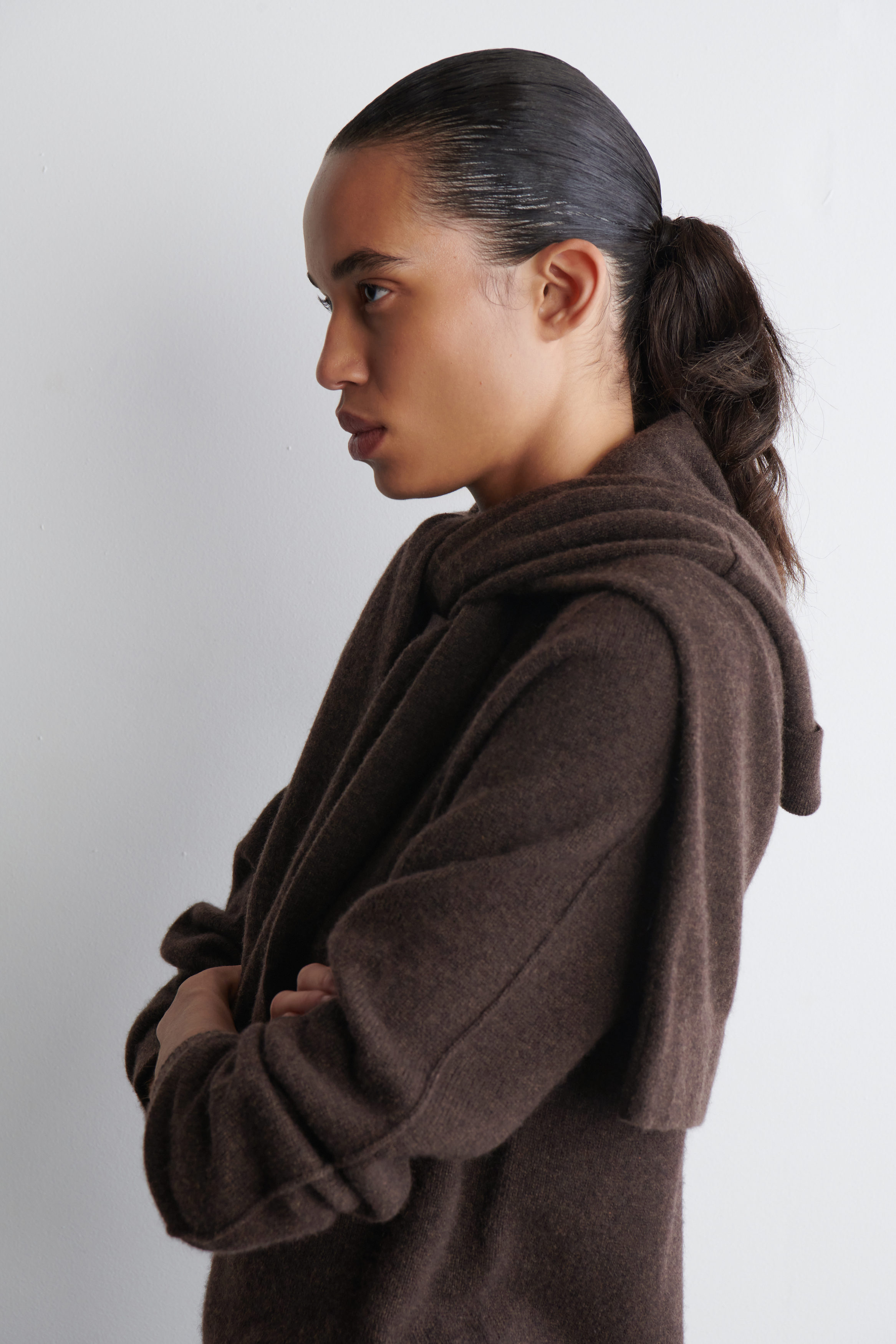 CASHMERE CREW-NECK SWEATER - DARK BROWN | COS US