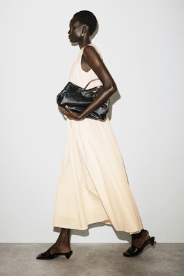 GATHERED TIERED COTTON MAXI DRESS — IVORY 3