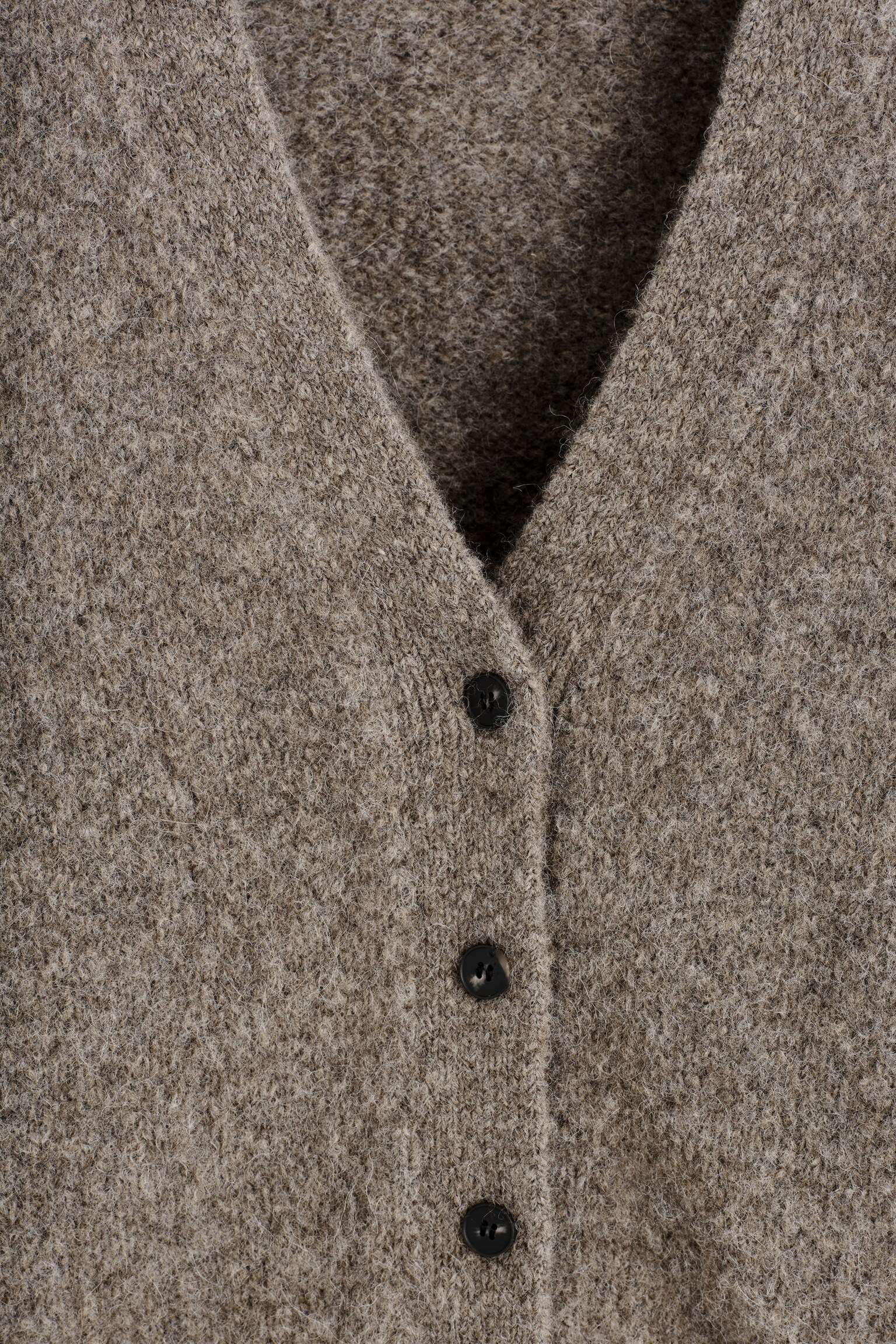 CROPPED ALPACA-BLEND CARDIGAN - TAUPE MÉLANGE - 7