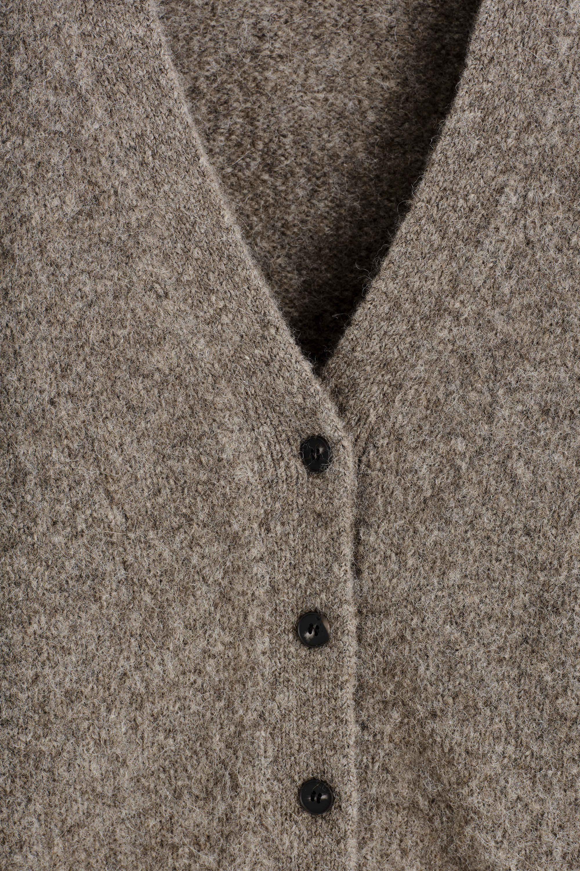 トップス POLYPLOID CARDIGAN C BROWN MELANGE CROPPED ALPACA-BLEND CARDIGAN - TAUPE MÉLANGE | COS