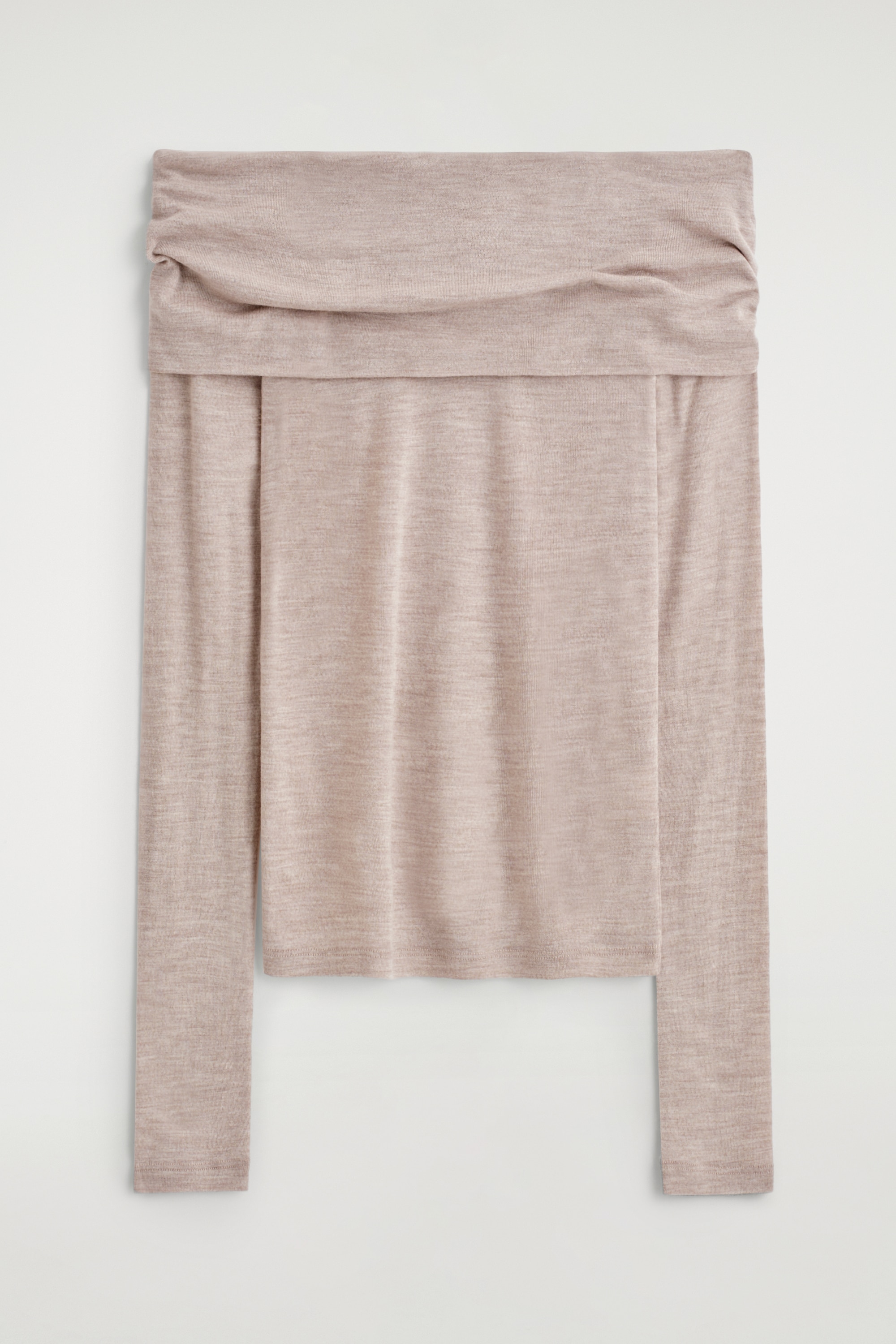 BLUSA OMBRO A OMBRO EM LÃ MERINO - BEGE/OFF-WHITE/CASTANHO ESCURO