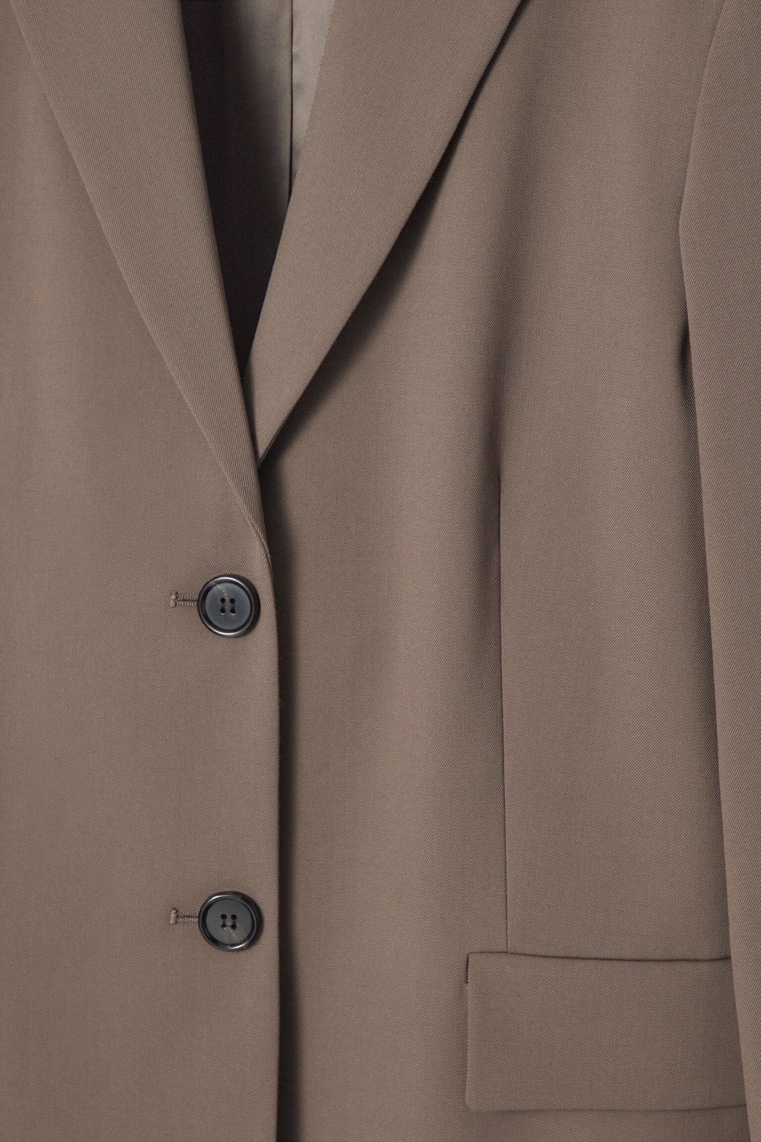 BLAZER DÉCONTRACTÉ DROIT EN LAINE MÉLANGÉE - TAUPE - 2