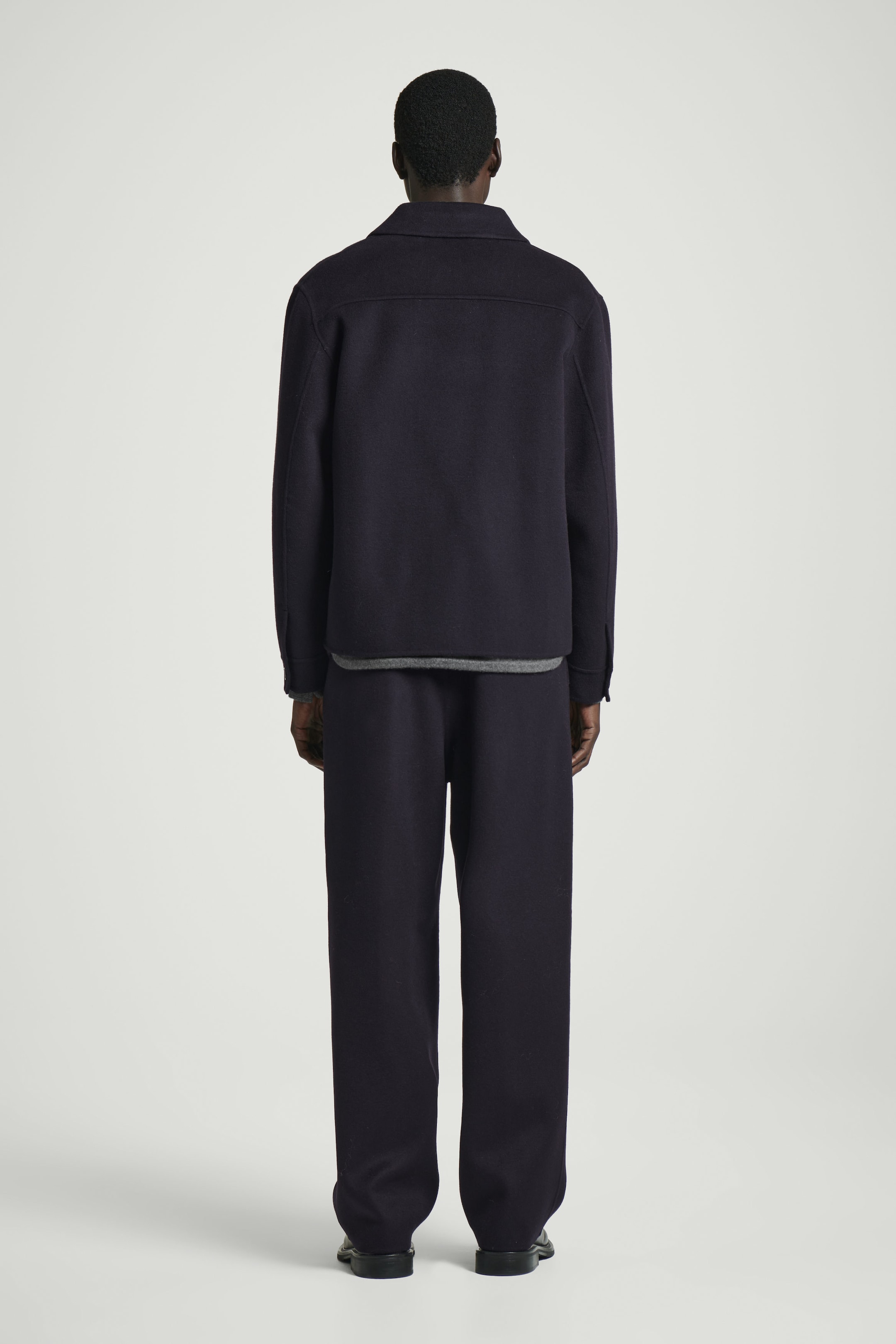 RELAXED DOUBLE-FACED WOOL TROUSERS