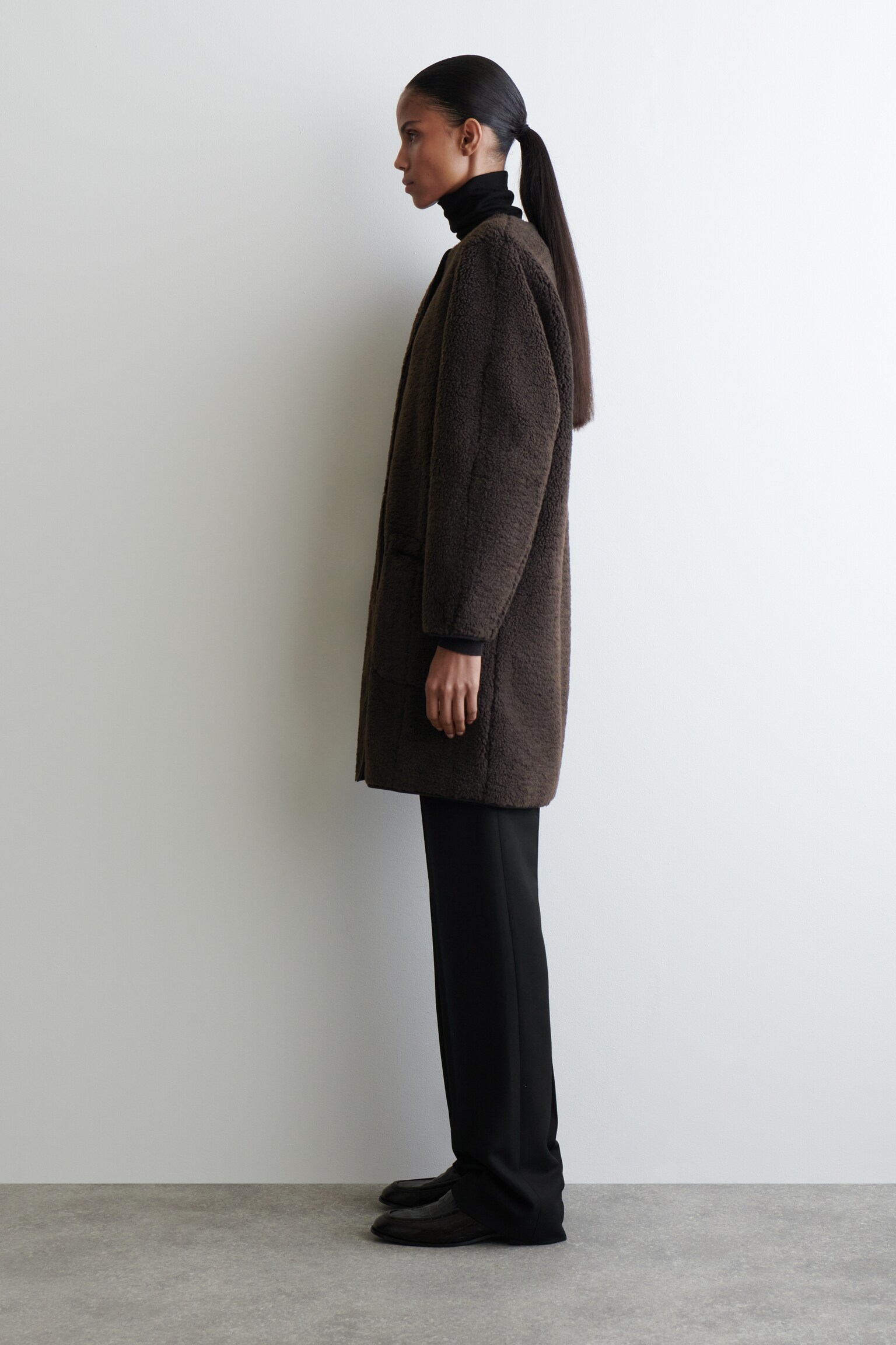 LANGE TEDDYJACKE - DUNKELBRAUN/ECRU - 3