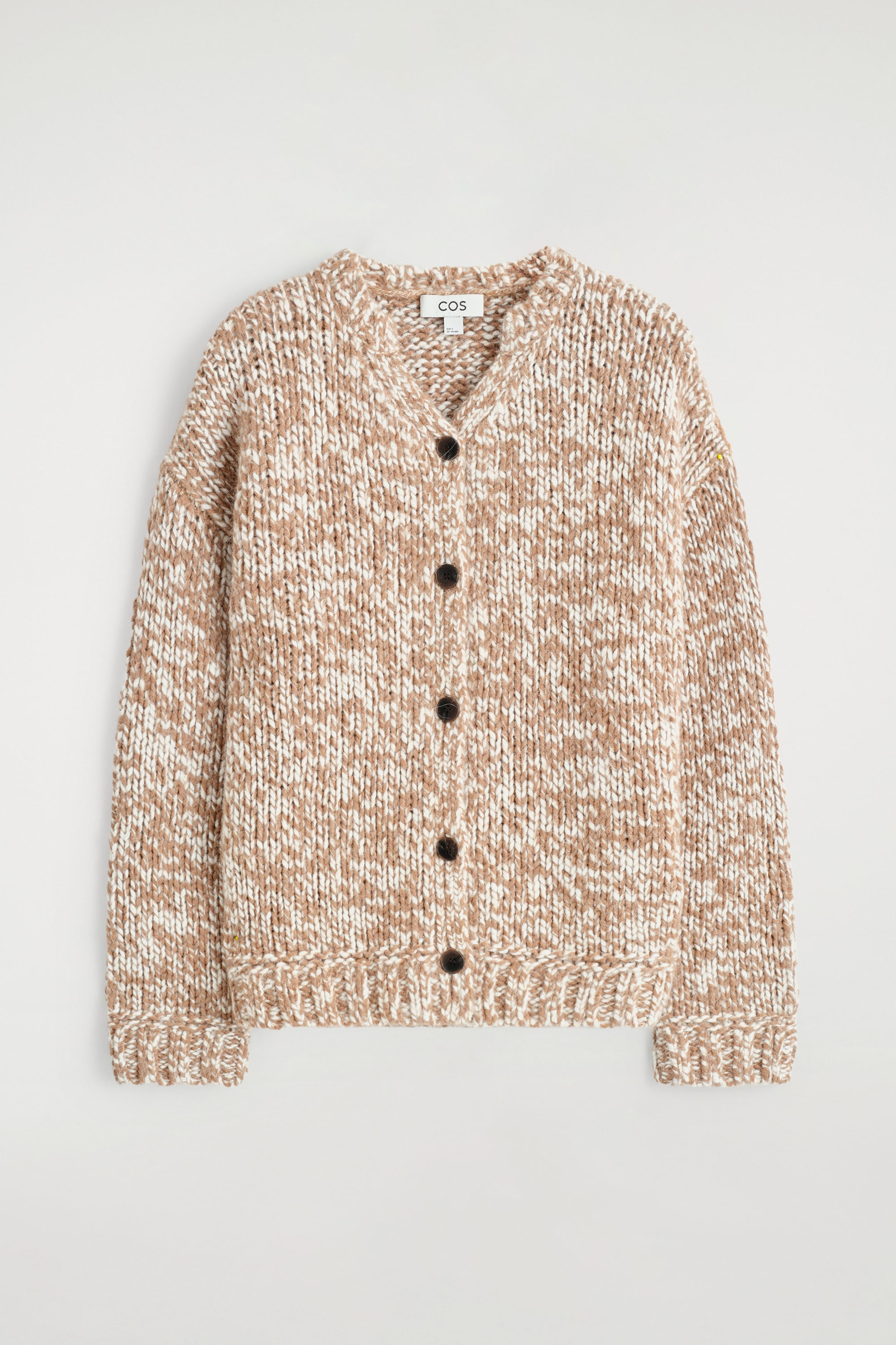 FLECKED CHUNKY WOOL-ALPACA CARDIGAN