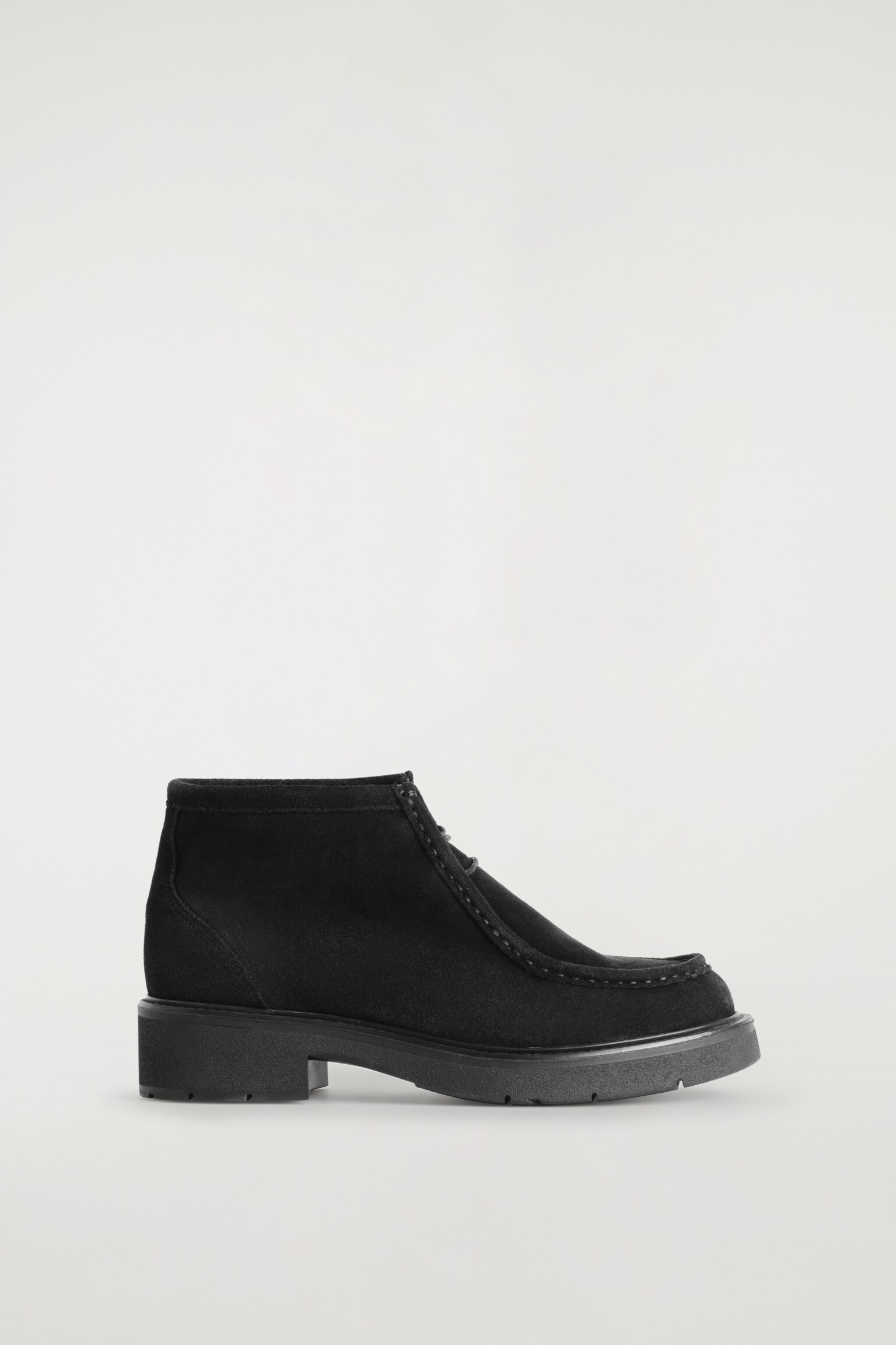 LACE-UP SUEDE ANKLE BOOTS - BLACK/BEIGE