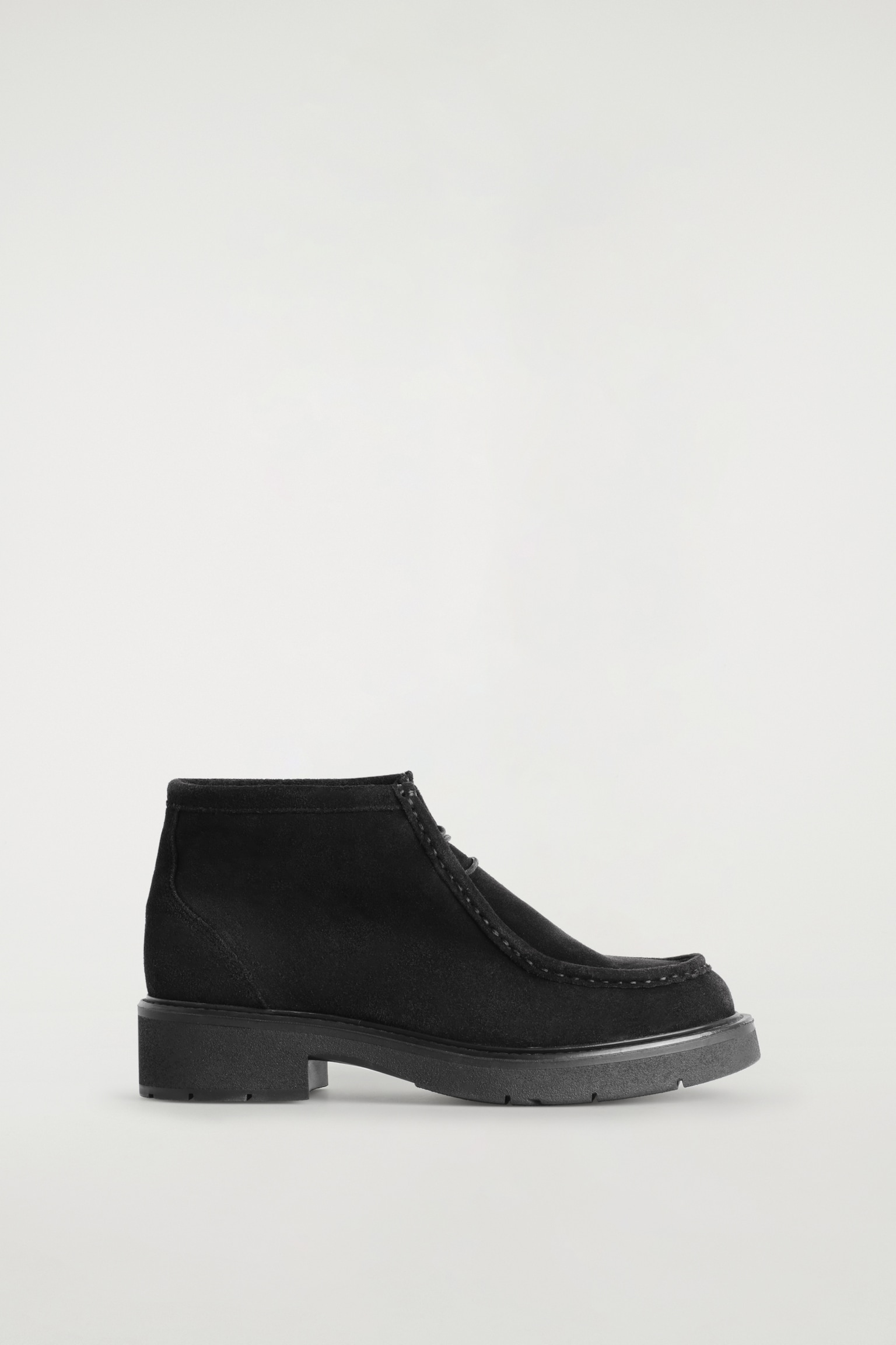 LACE-UP SUEDE ANKLE BOOTS - BLACK/BEIGE