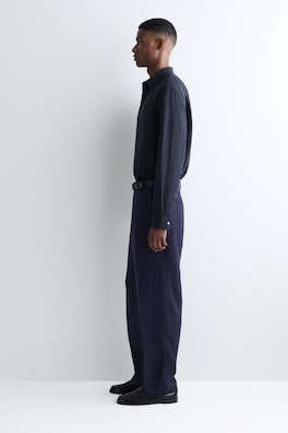 RELAXED LINEN SHIRT — NAVY 3