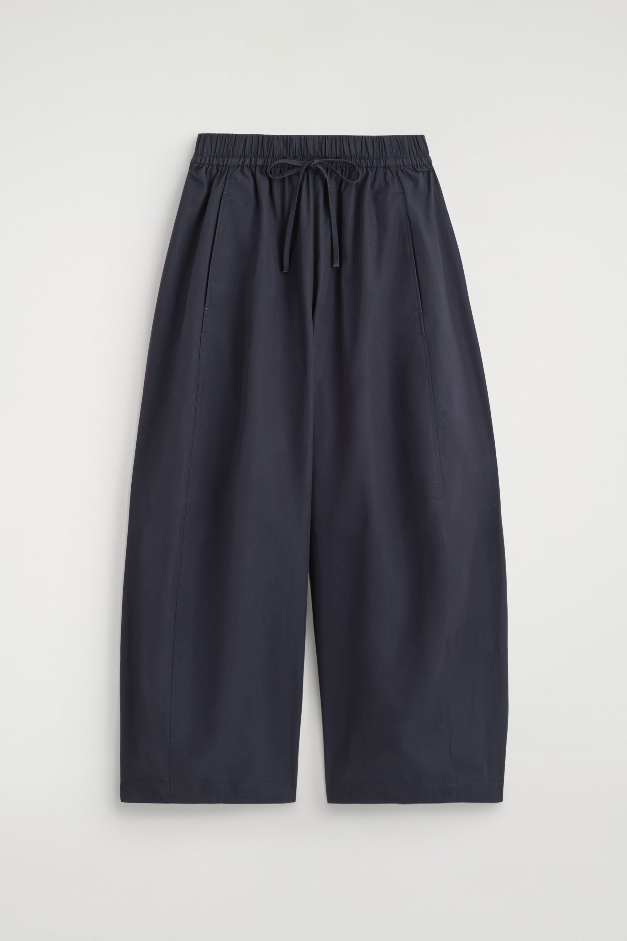 ELASTICATED BARREL-LEG PANTS - NAVY | COS US