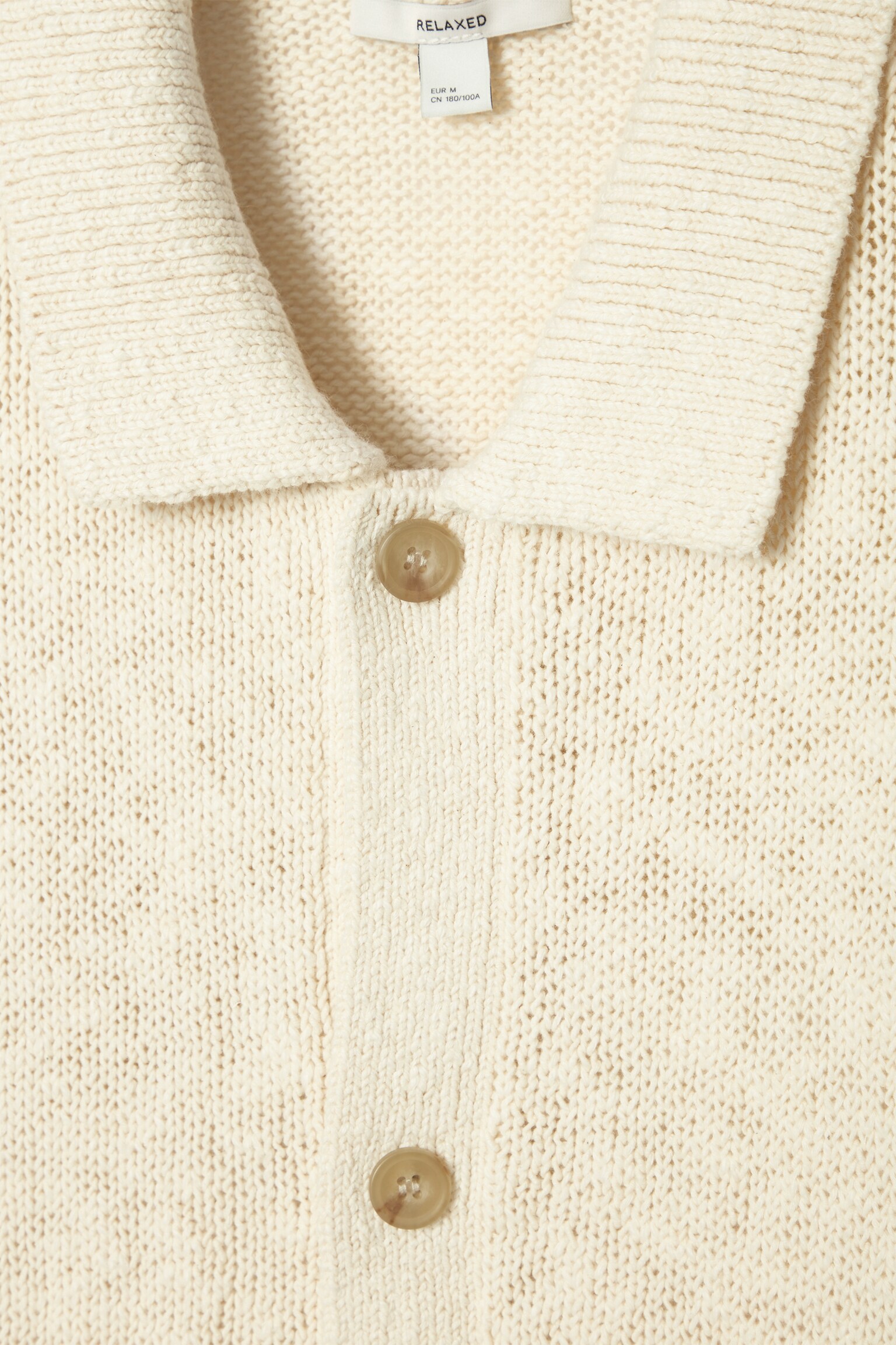 RELAXED MÉLANGE-KNIT SHIRT - OATMEAL MÉLANGE - 2