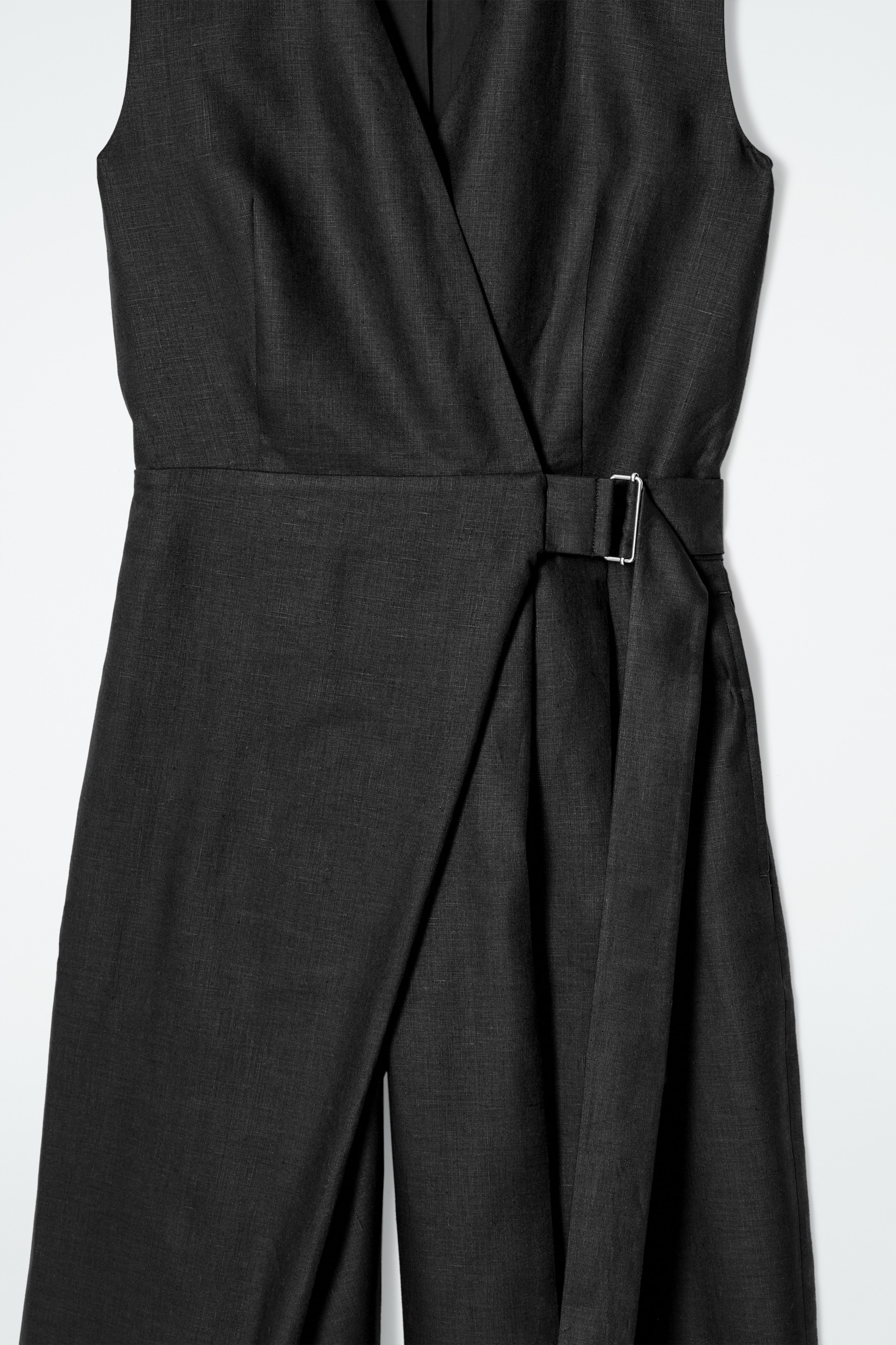 Zobraziť väčší obrázok: Overal z ľanu so zavinovacím predným dielom - Čierna - ŽENY | H&M SK 6