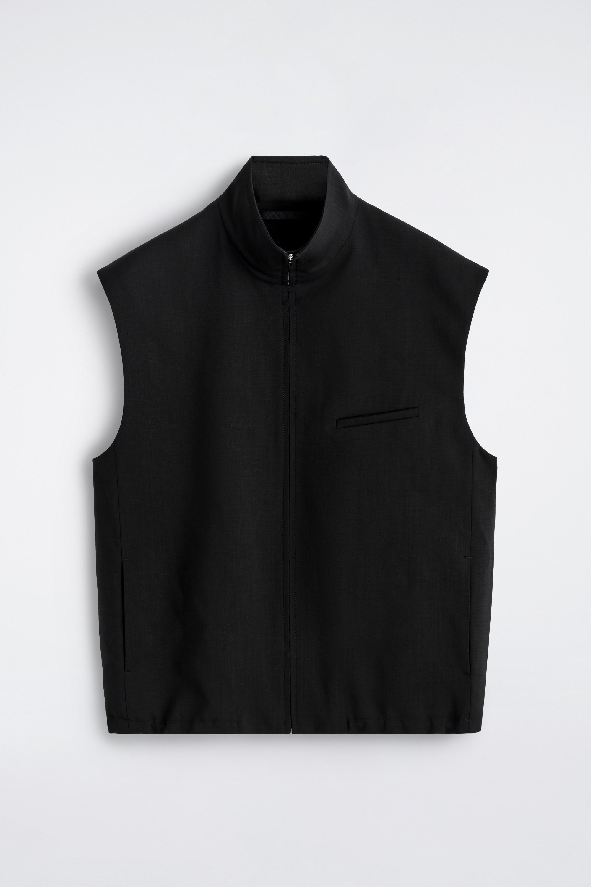 TAILORED FUNNEL-NECK WOOL VEST - CARBON | COS US