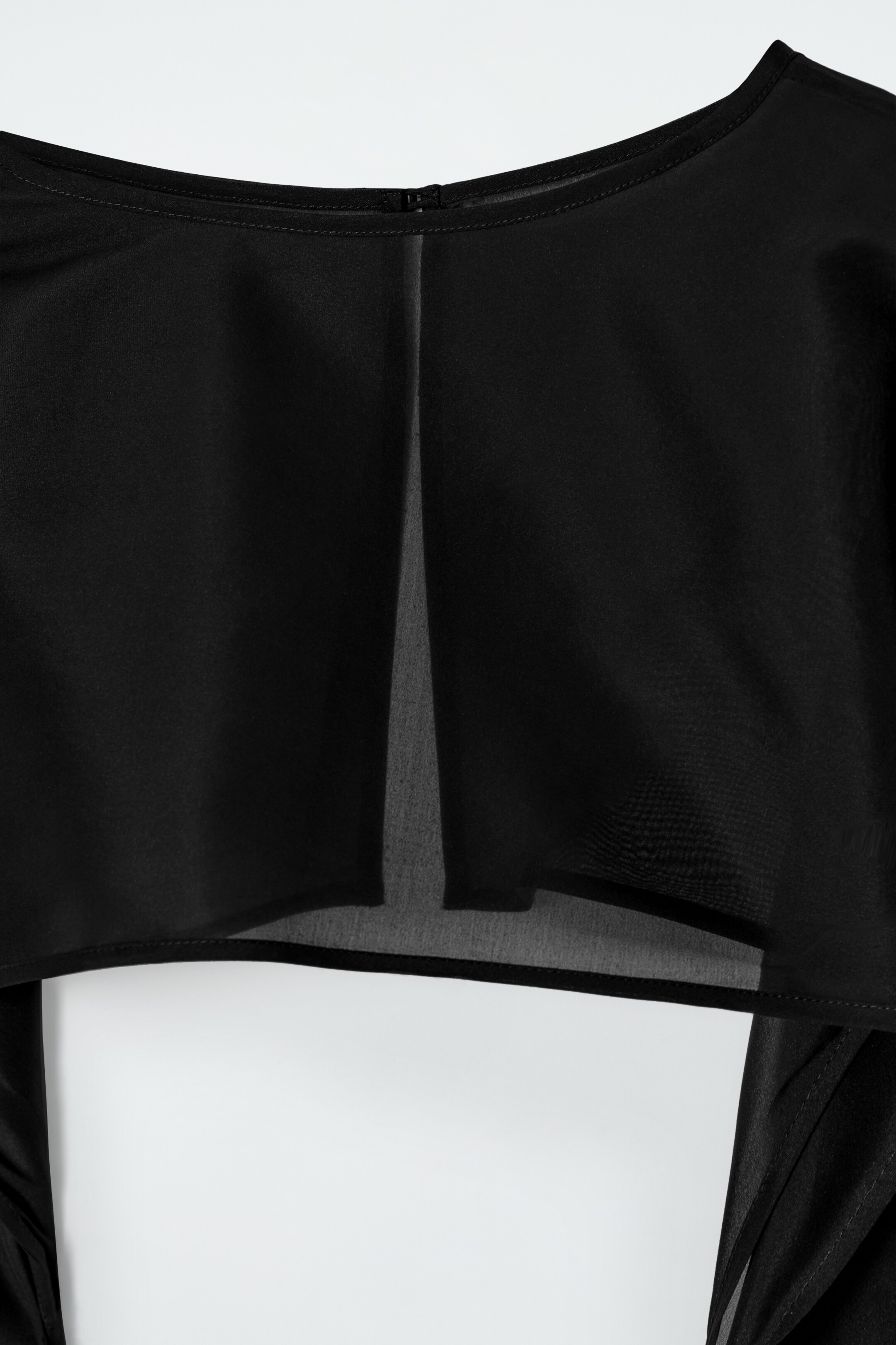 Ingrandisci l'immagine: BALLOON-SLEEVE SHEER SILK HYBRID - BLACK - DONNA | H&M CH 7