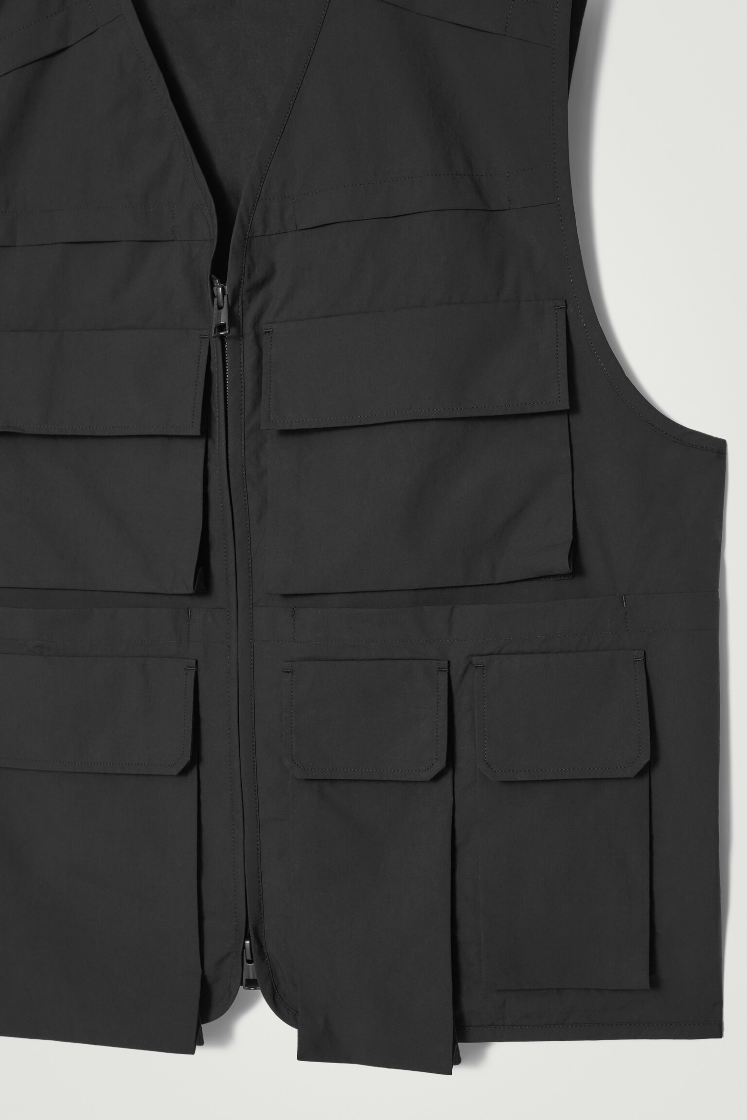 COTTON UTILITY GILET - BLACK - 2