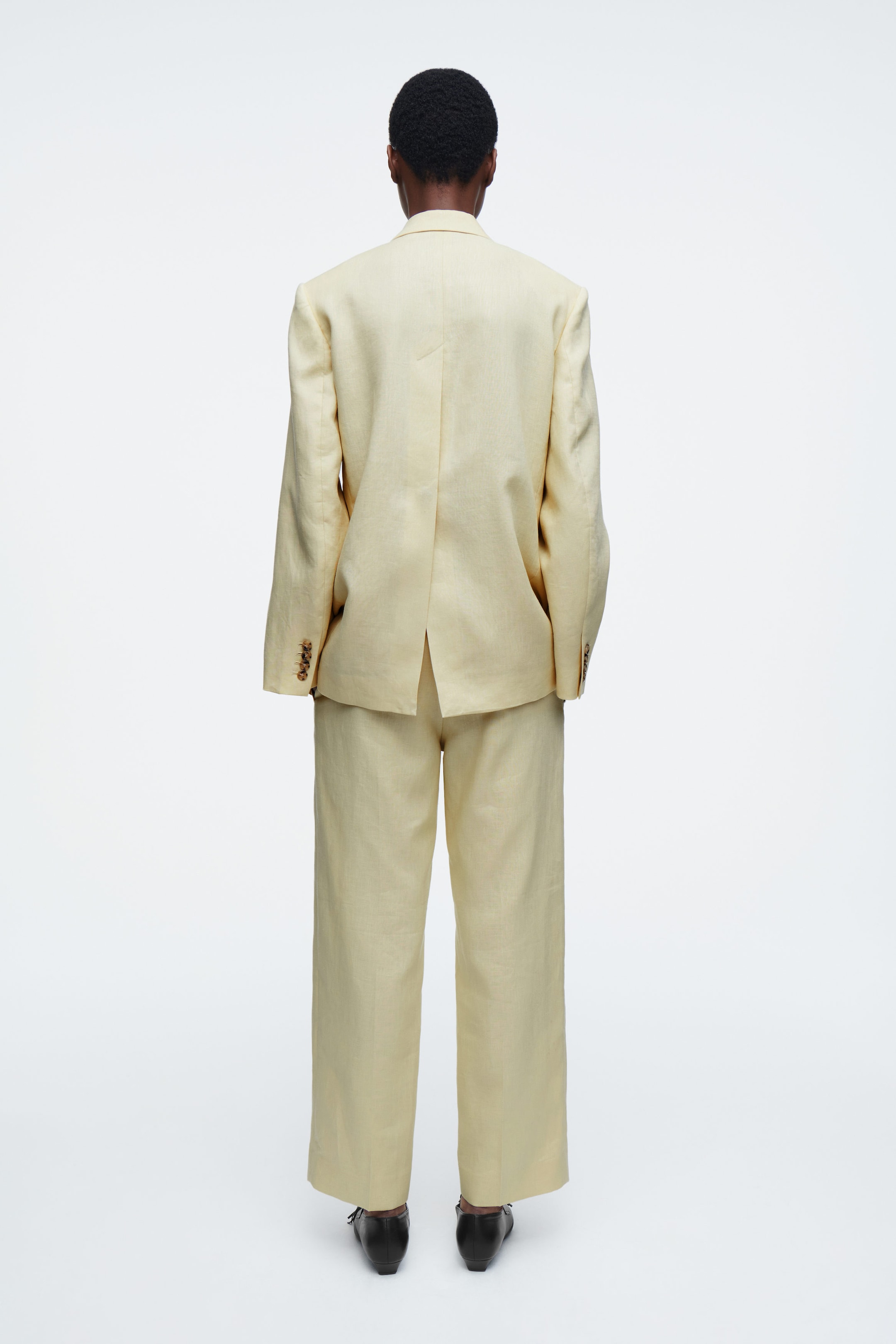 LINEN SLIM-LEG TROUSERS