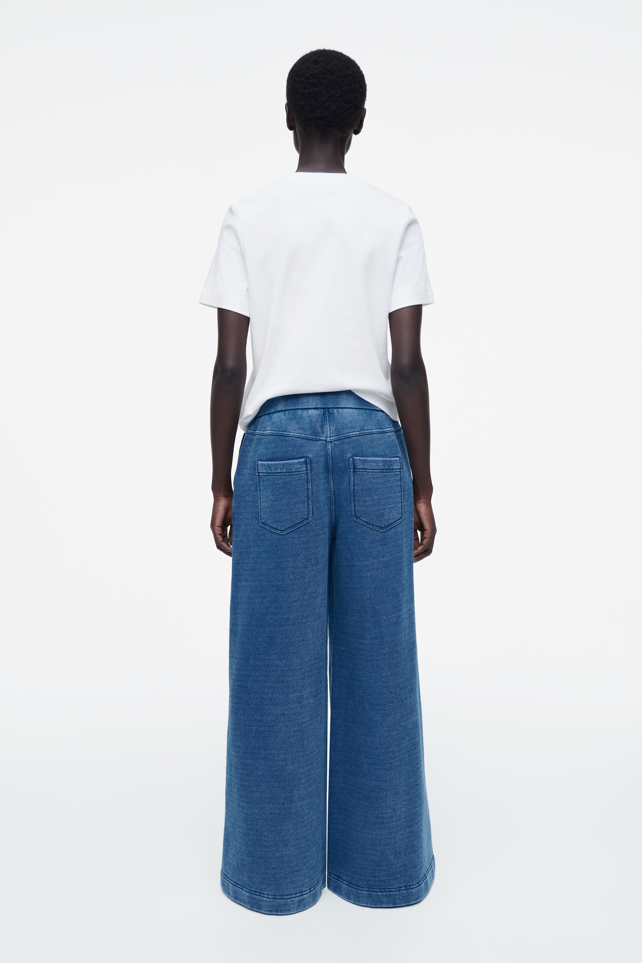 DENIM-WASH JERSEY JOGGERS