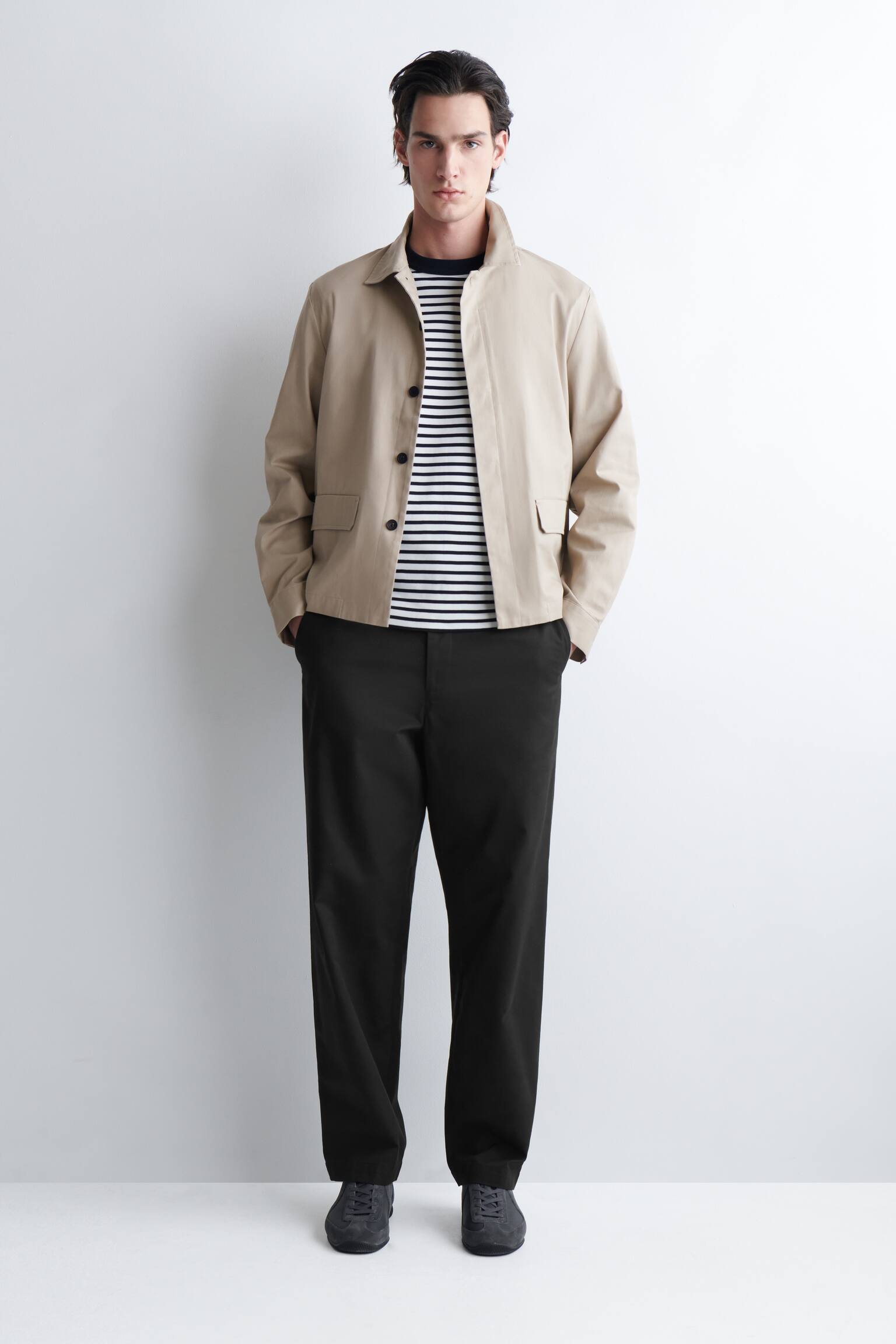 T-SHIRT À COL ROND EN COTON INTERLOCK - BLEU MARINE / BLANC / RAYURES/BLEU MARINE/GRIS CLAIR/NOIR/BLANC - 3