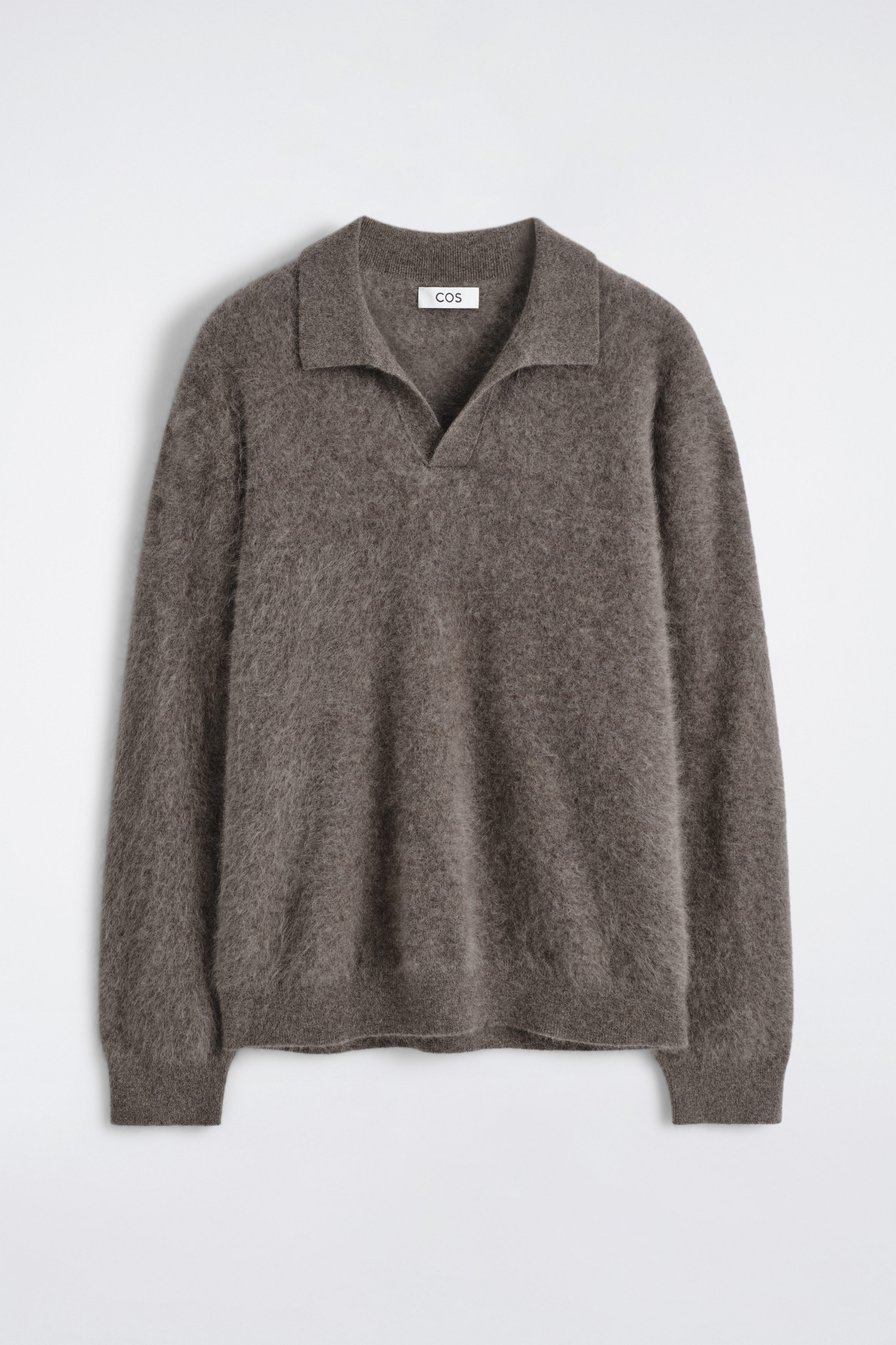 BRUSHED-CASHMERE POLO SWEATER