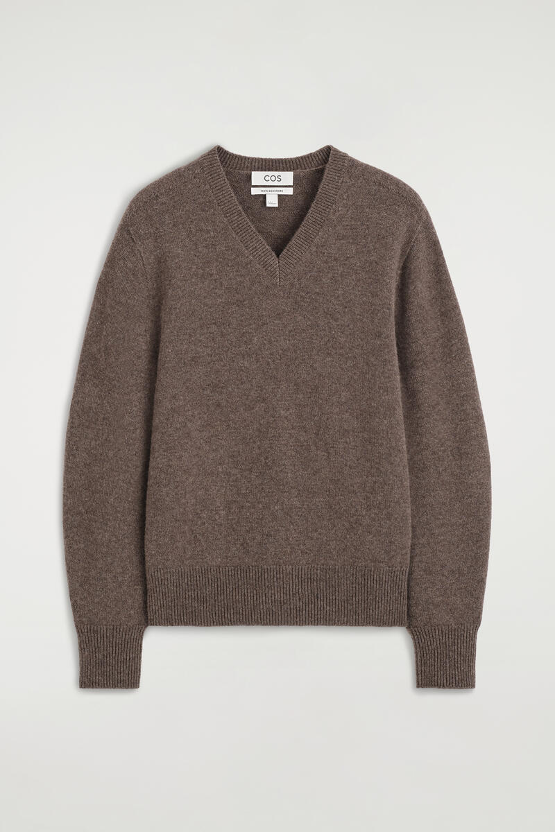 Sculpted Cashmere V-Neck Sweater
