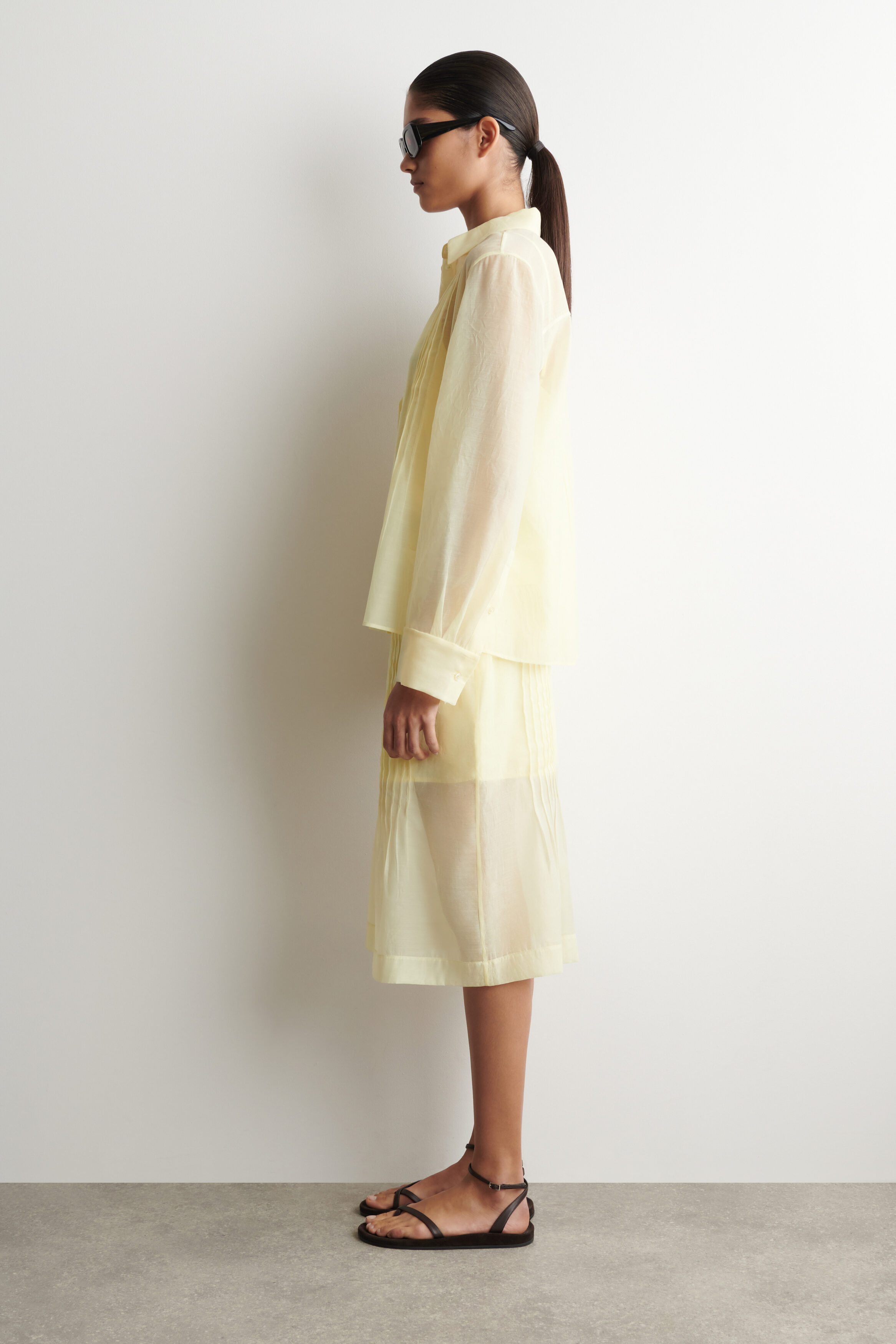 SHEER PINTUCKED SKIRT - thumbnail 3