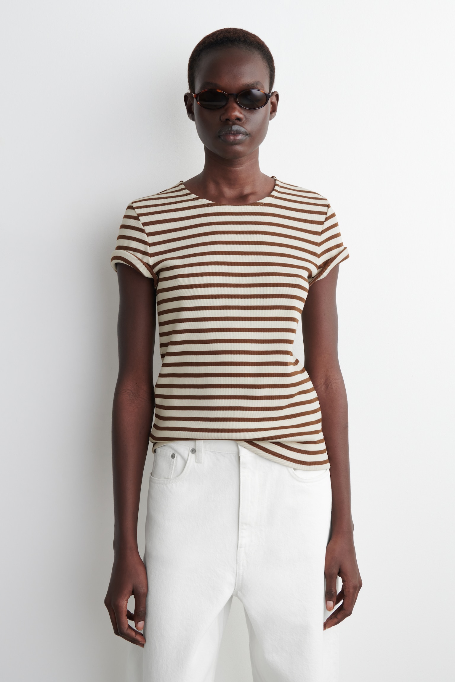CAMISETA ENCOGIDA DE CANALÉ SLIM FIT - BLANCO/RAYAS/GRIS/RAYAS - 1