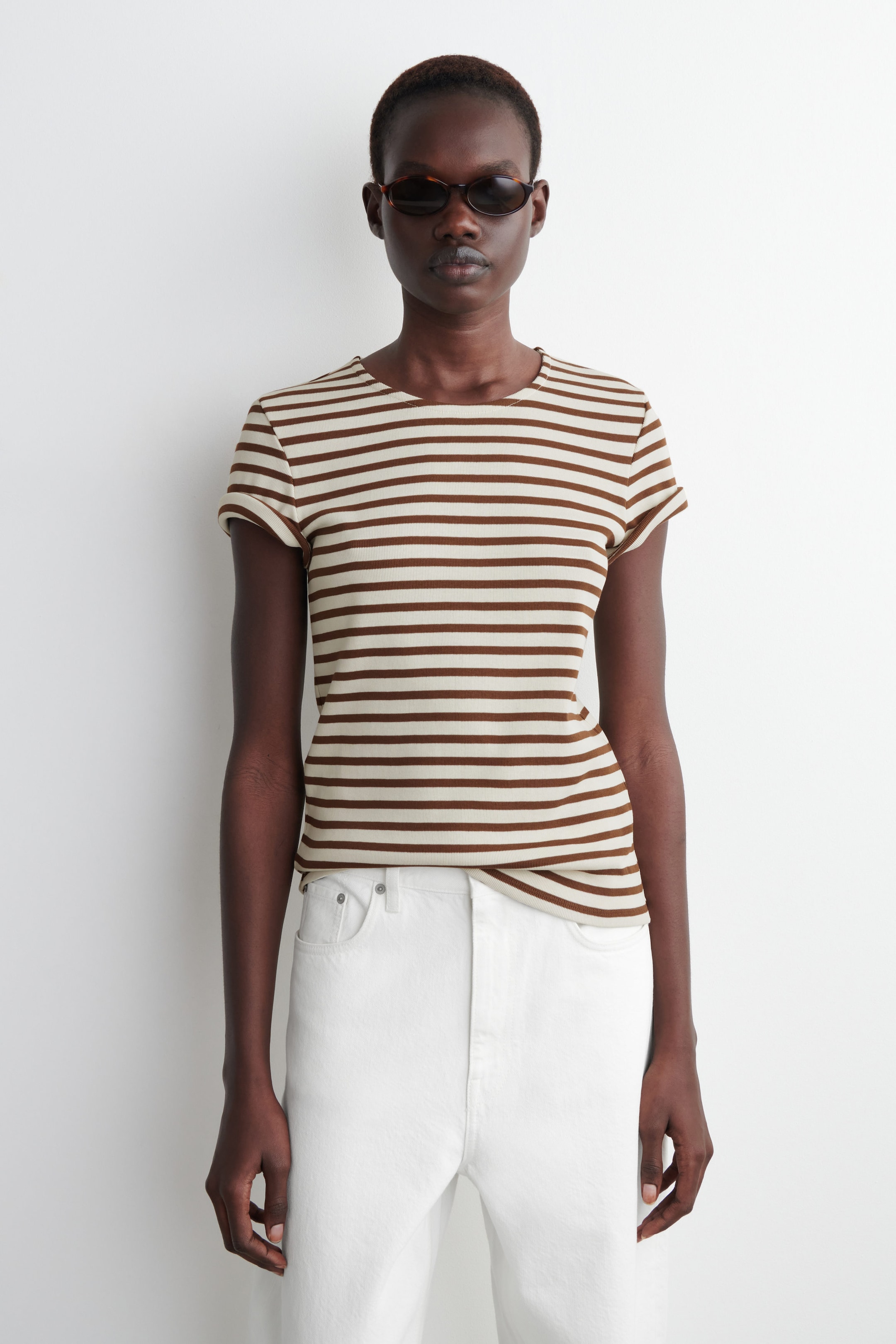 SHRUNKEN SLIM RIBBED T-SHIRT