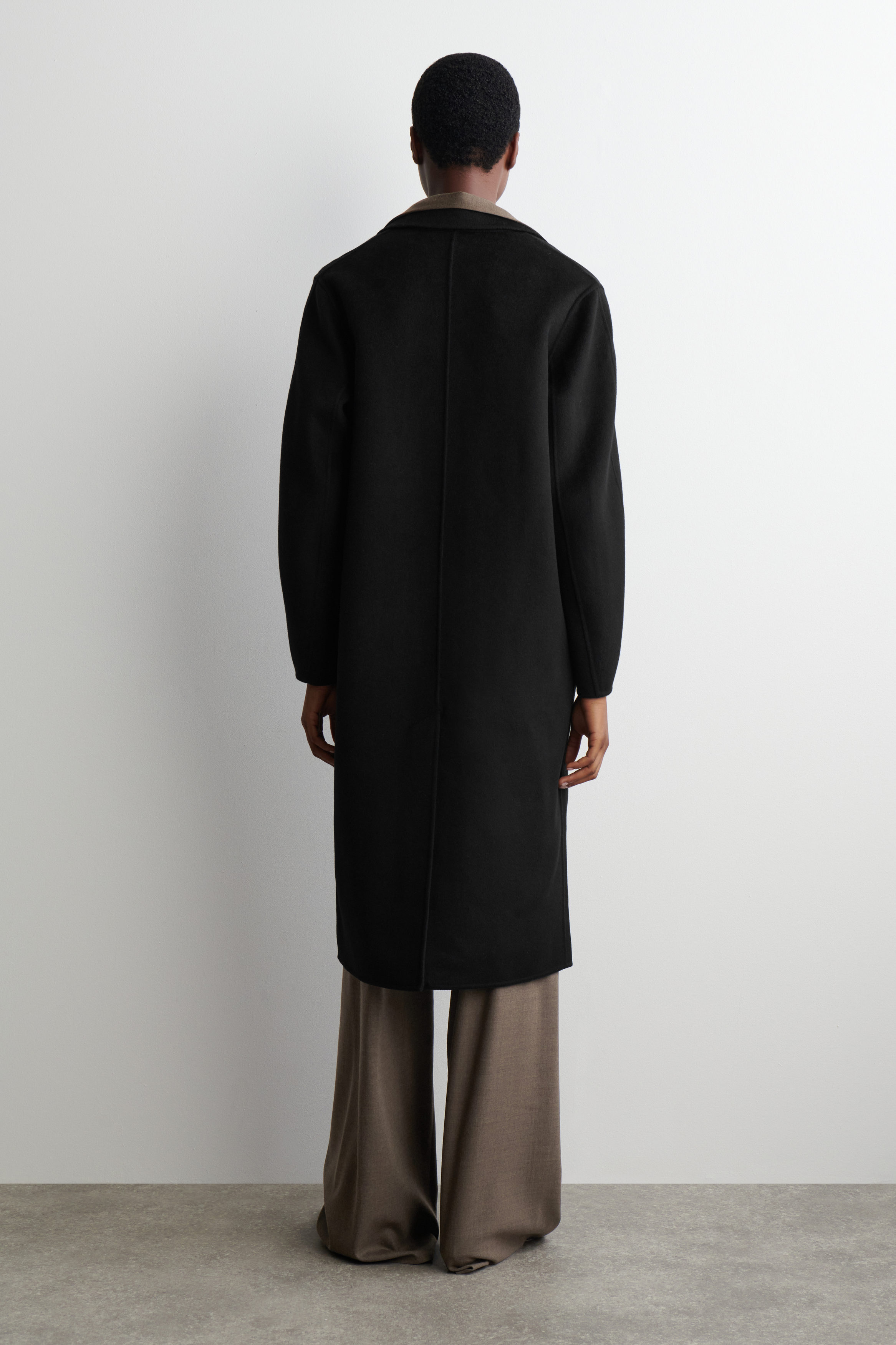 DOUBLE-FACED WOOL LONG COAT - BLACK | COS US