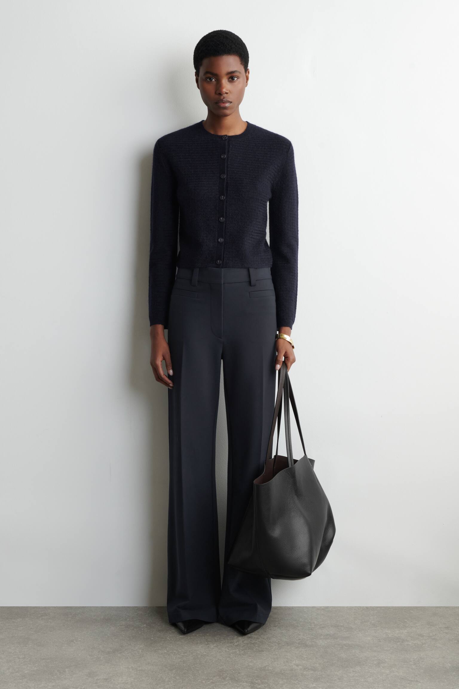 STRICKJACKE AUS MOHAIR-MIX MIT ZICKZACK-MUSTER - NAVYBLAU/GRÜN - 4