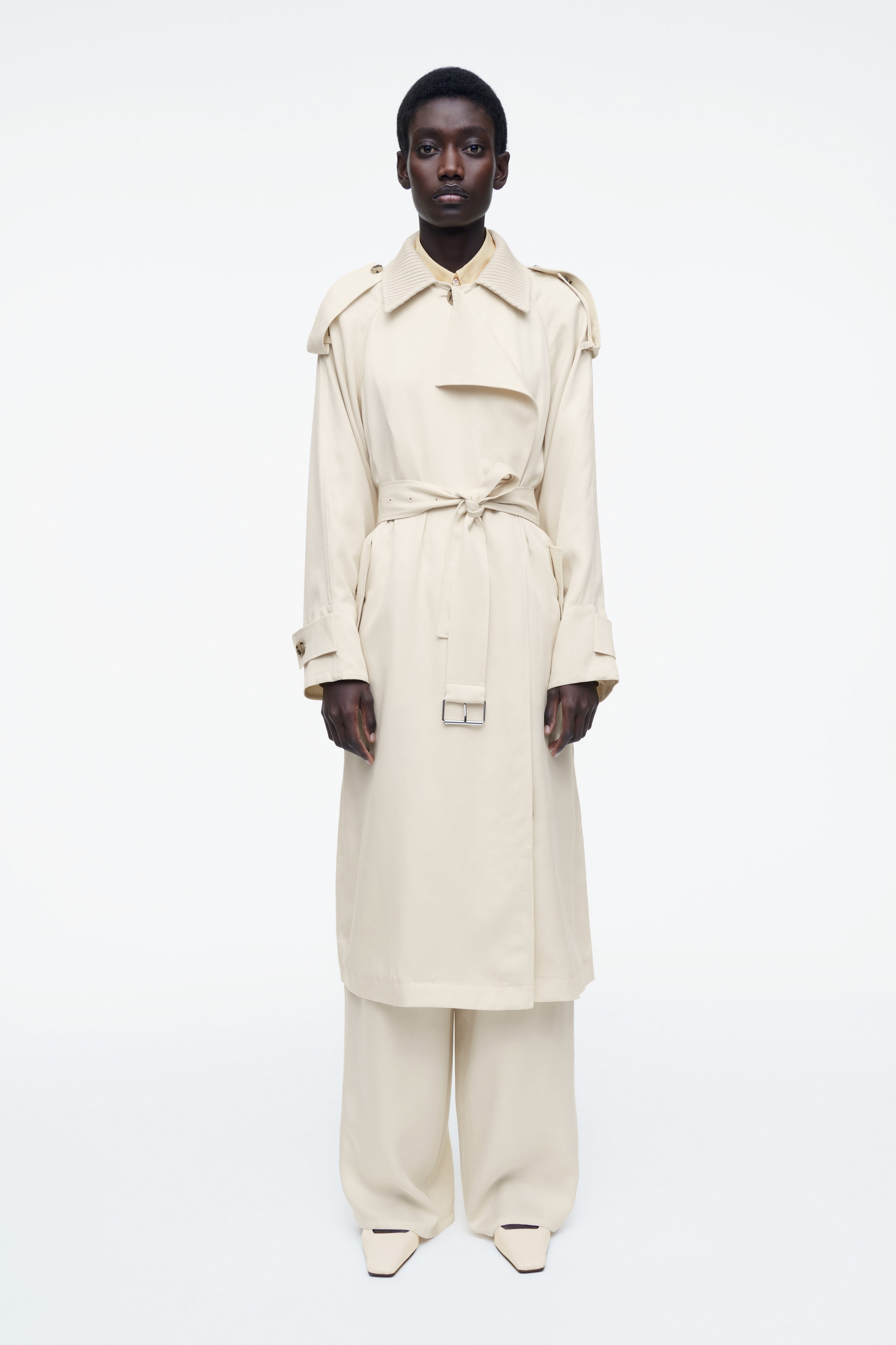 【YOURNUS】Curren Big Collar Trench Coat Y's by Yohji Yamamoto Big Collar Coat Beige – Neighbour