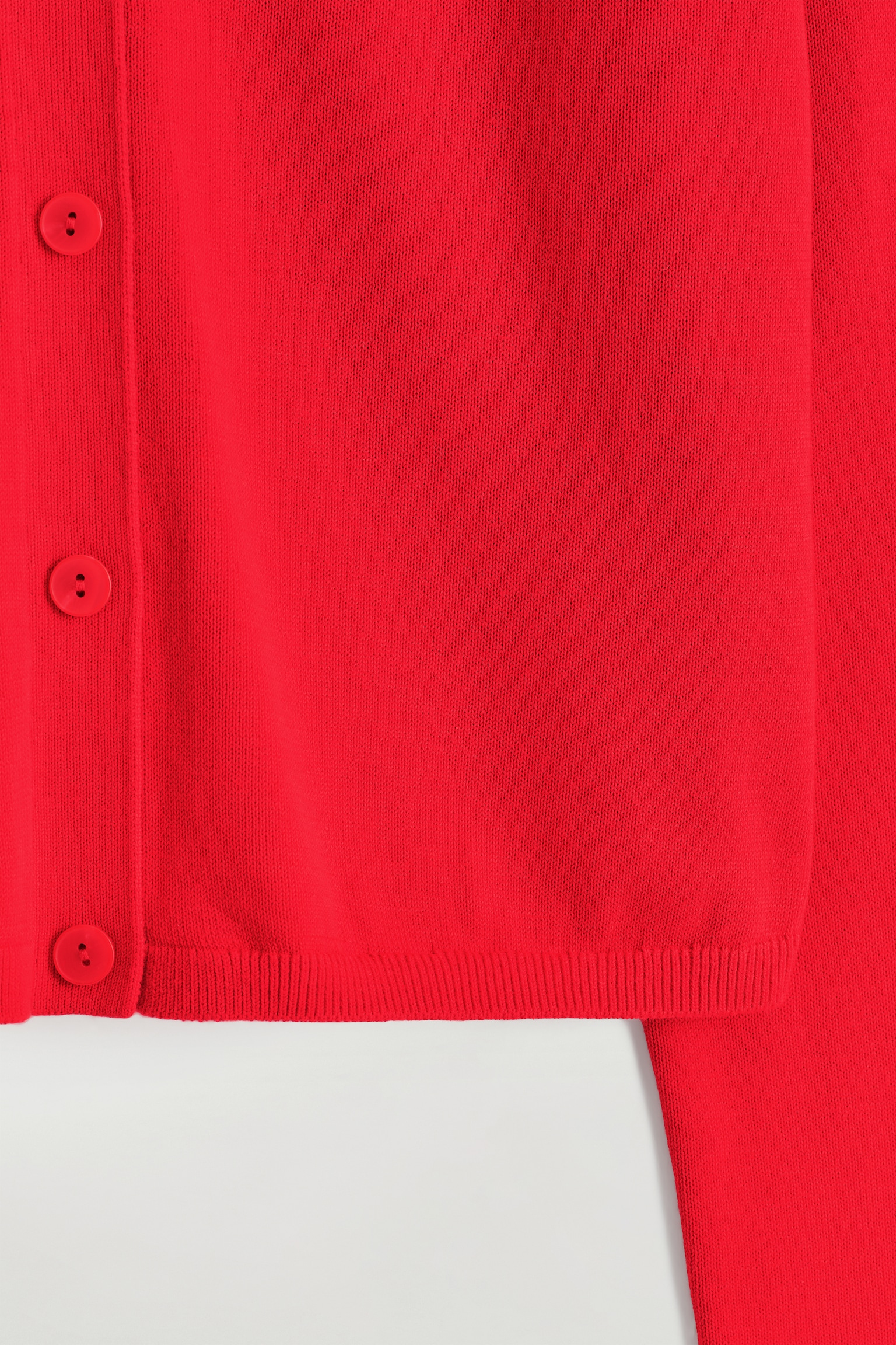 CÁRDIGAN DE PUNTO DE ALGODÓN CON CUELLO DE PICO - ROJO/MARRÓN - 6