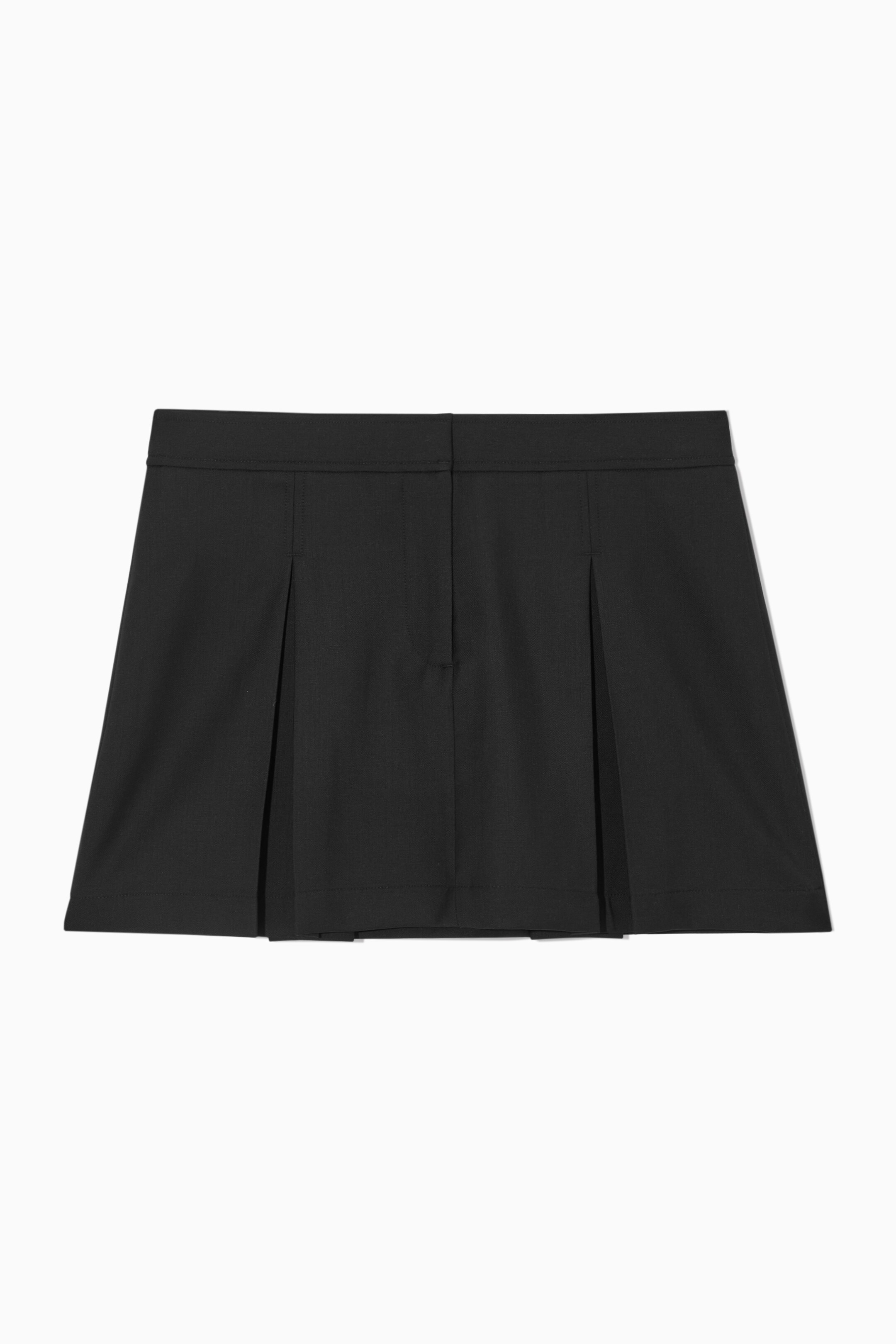 Ingrandisci l'immagine: LOW-RISE PLEATED WOOL MINI SKIRT - BLACK - DONNA | H&M CH 1