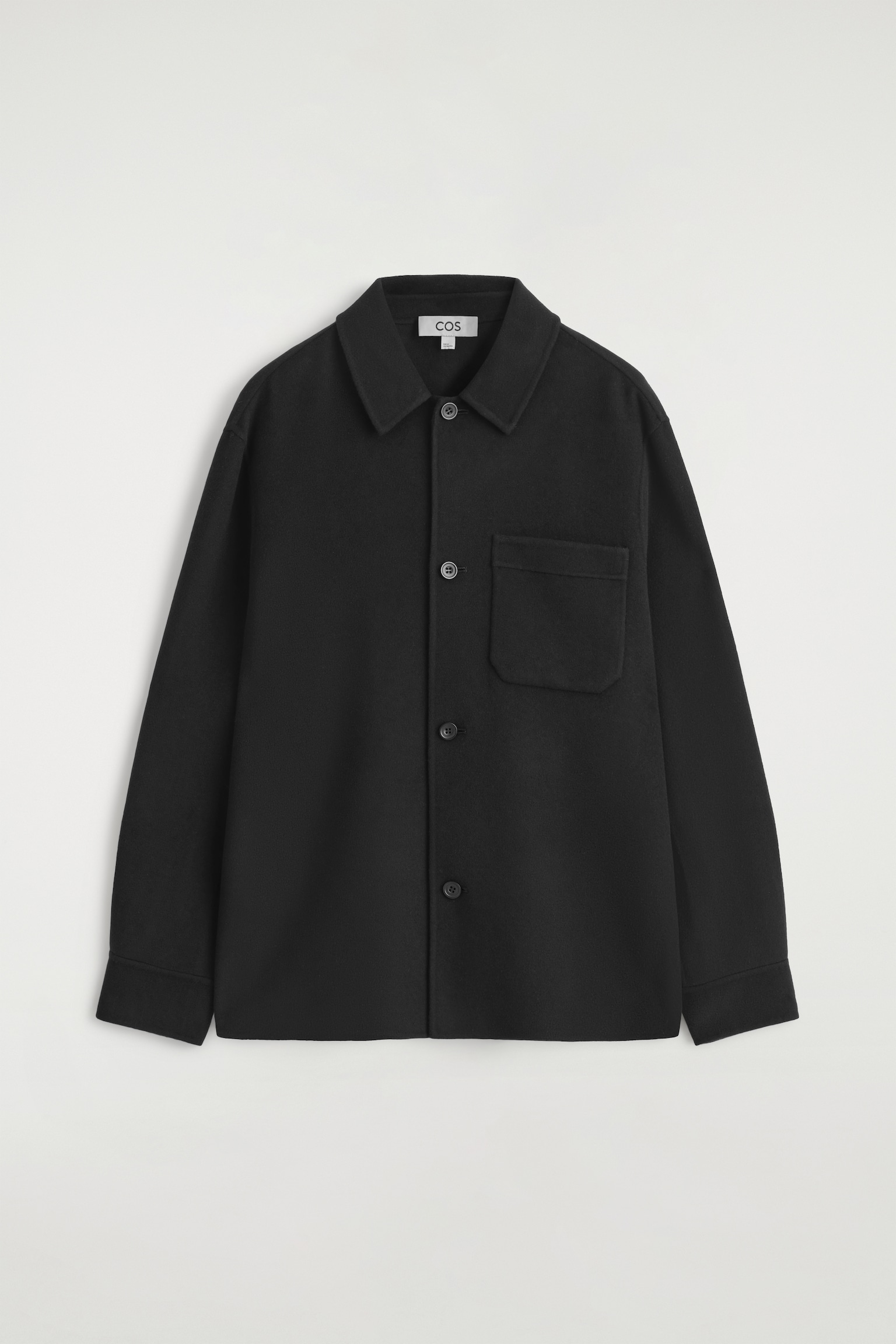 SPLIT WOOL OVERSHIRT - BLACK/COBALT BLUE - 2