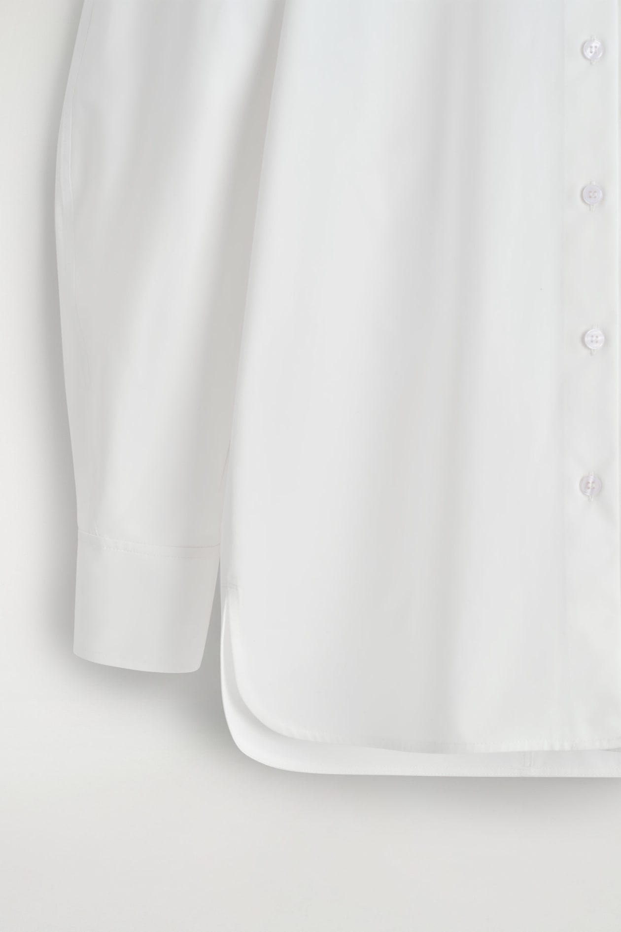 ROUNDED PIMA COTTON SHIRT — WHITE