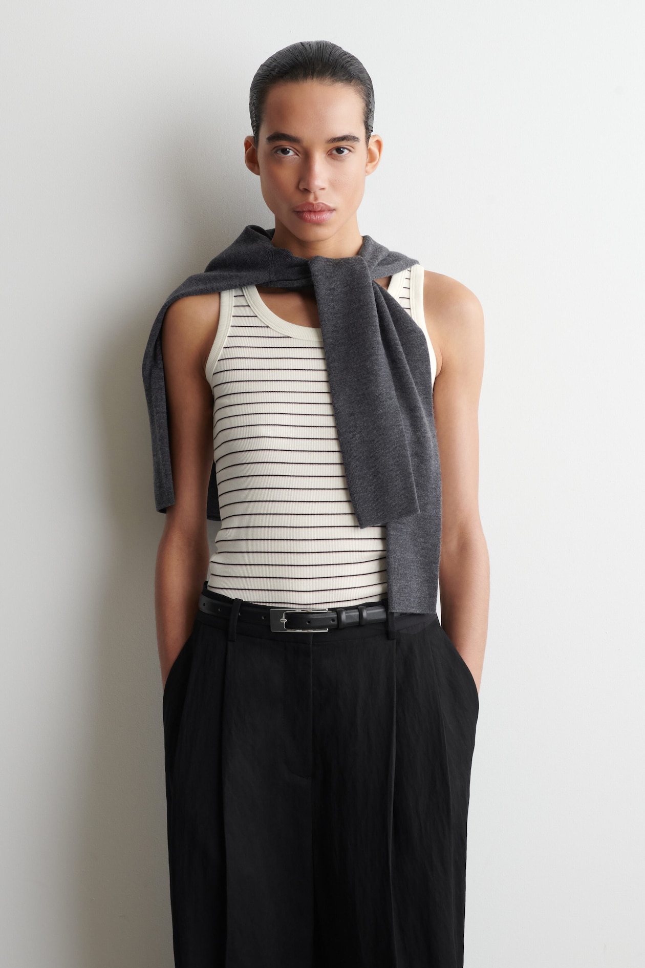 RIBBED COTTON TANK TOP