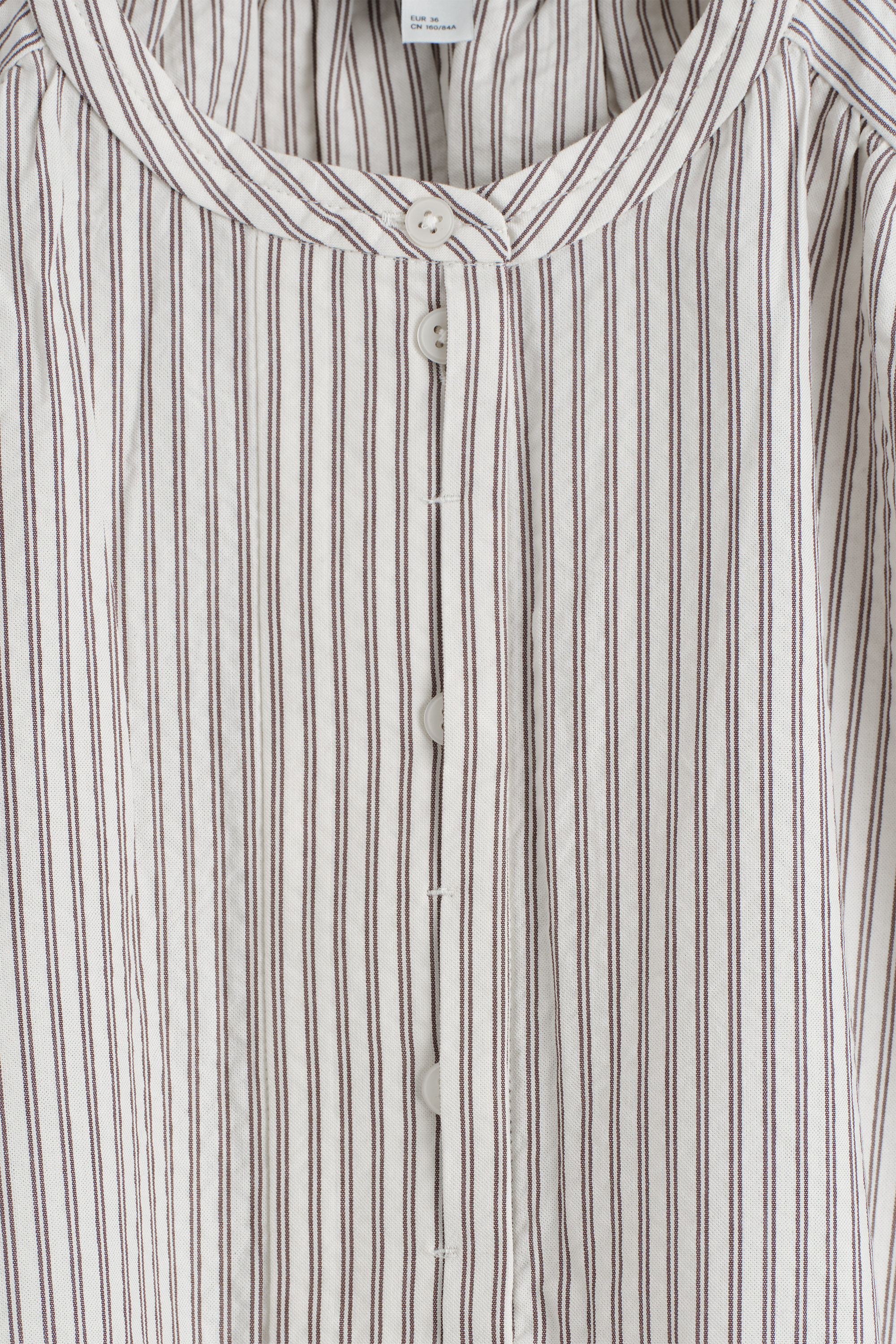 STRIPED SEERSUCKER FLARED-SLEEVE BLOUSE - WHITE / STRIPED | COS