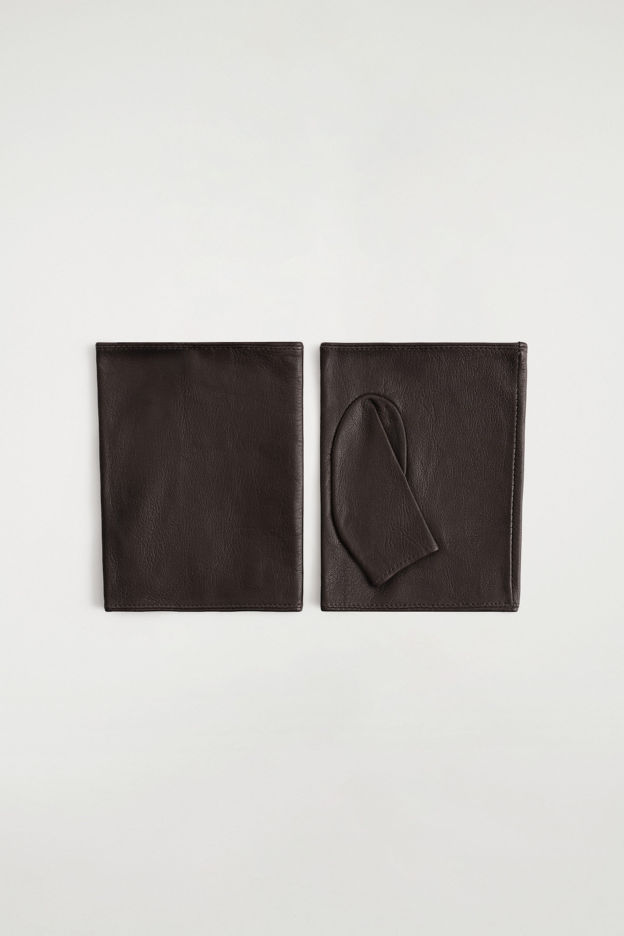 LEATHER FINGERLESS GLOVES — MAHOGANY