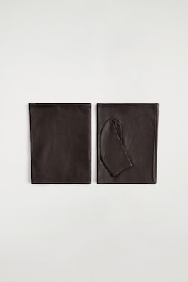 LEATHER FINGERLESS GLOVES — MAHOGANY 3