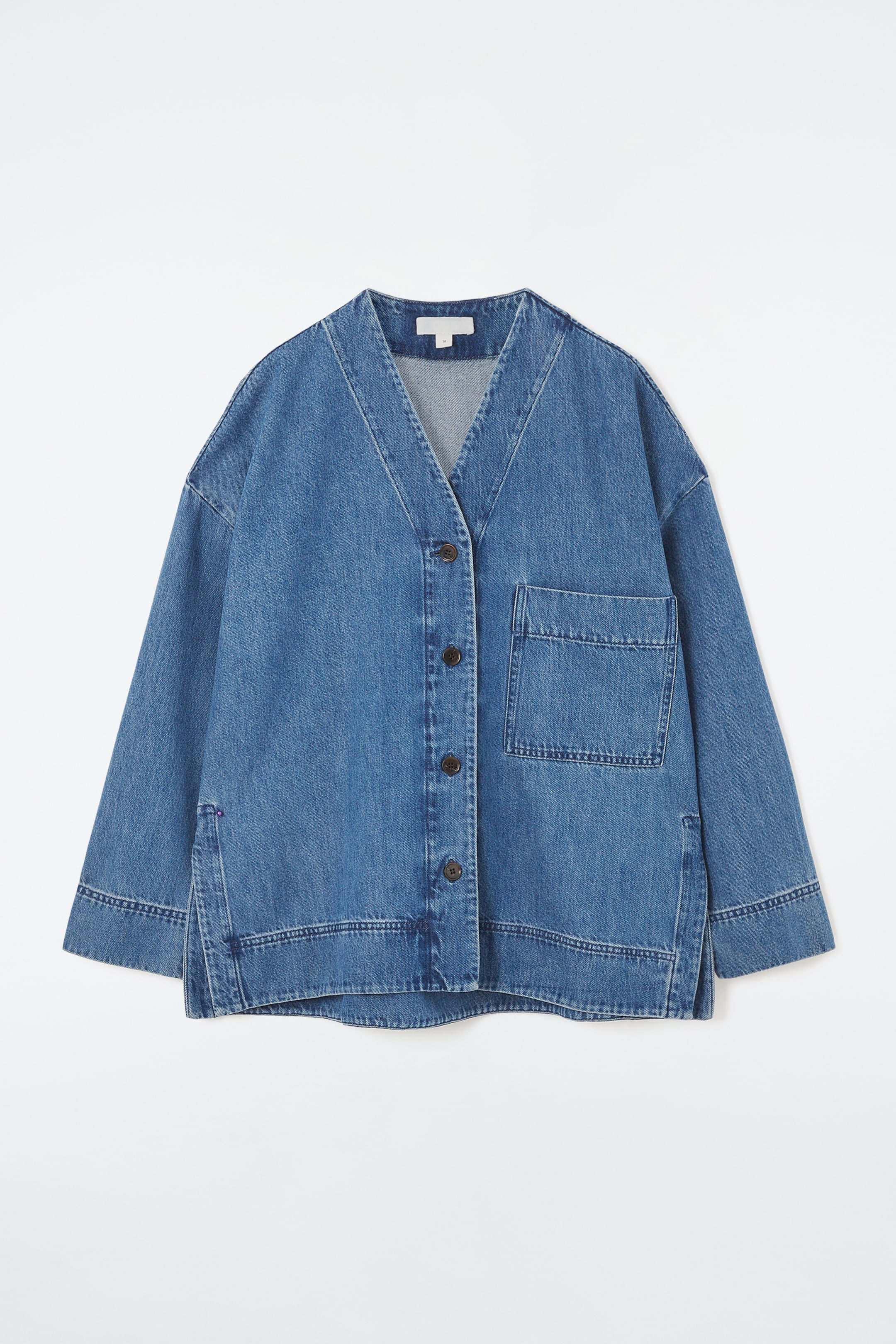 Agrandir l'image: CHEMISE ENCOLURE EN V EN DENIM - BLEU - FEMME | H&M CH 1