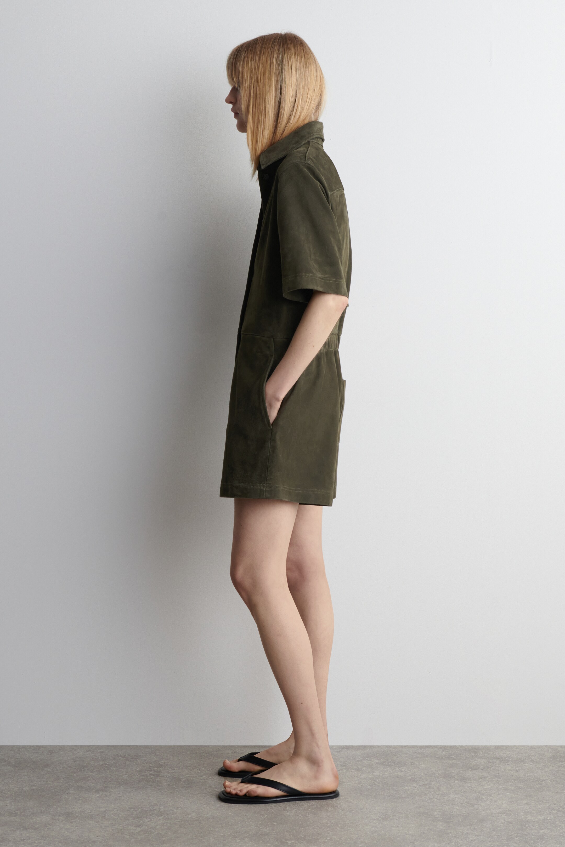 View larger image: SUEDE PLAYSUIT - KHAKI - Ladies | H&M GB 2
