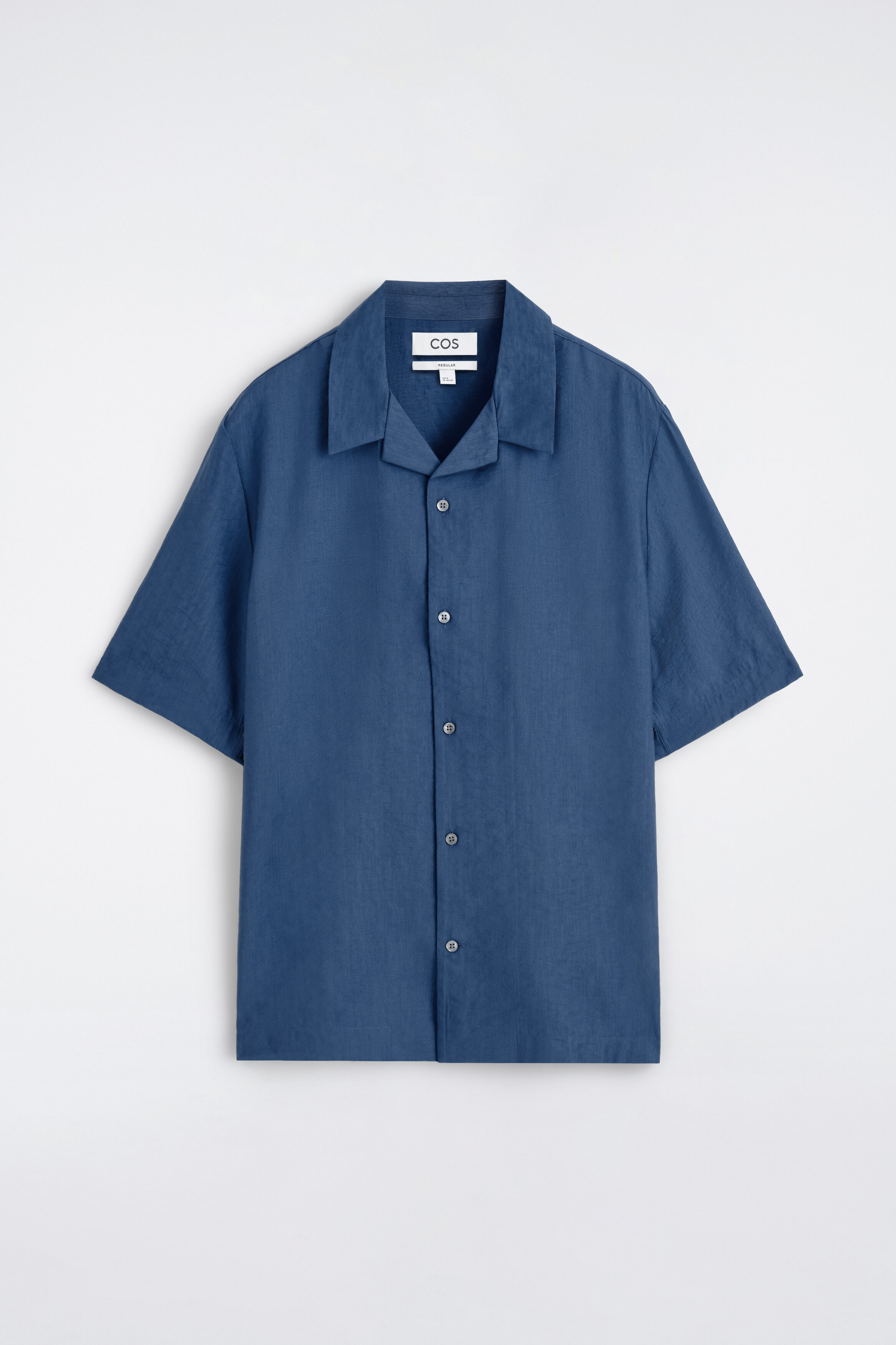 CAMP-COLLAR JACQUARD SHIRT - BLUE | COS CA