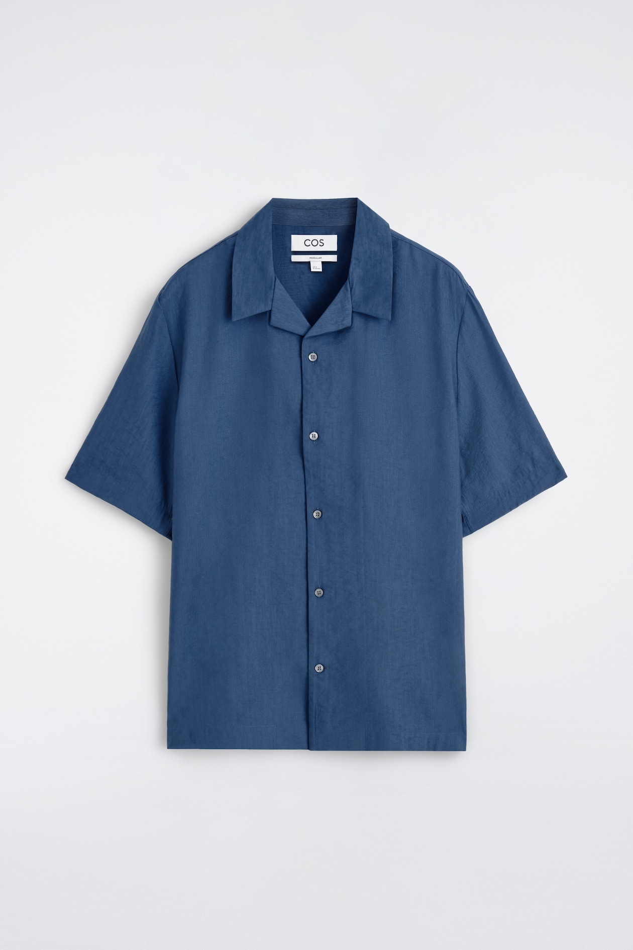 CAMP-COLLAR JACQUARD SHIRT — BLUE