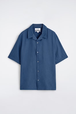 CAMP-COLLAR JACQUARD SHIRT — BLUE 7