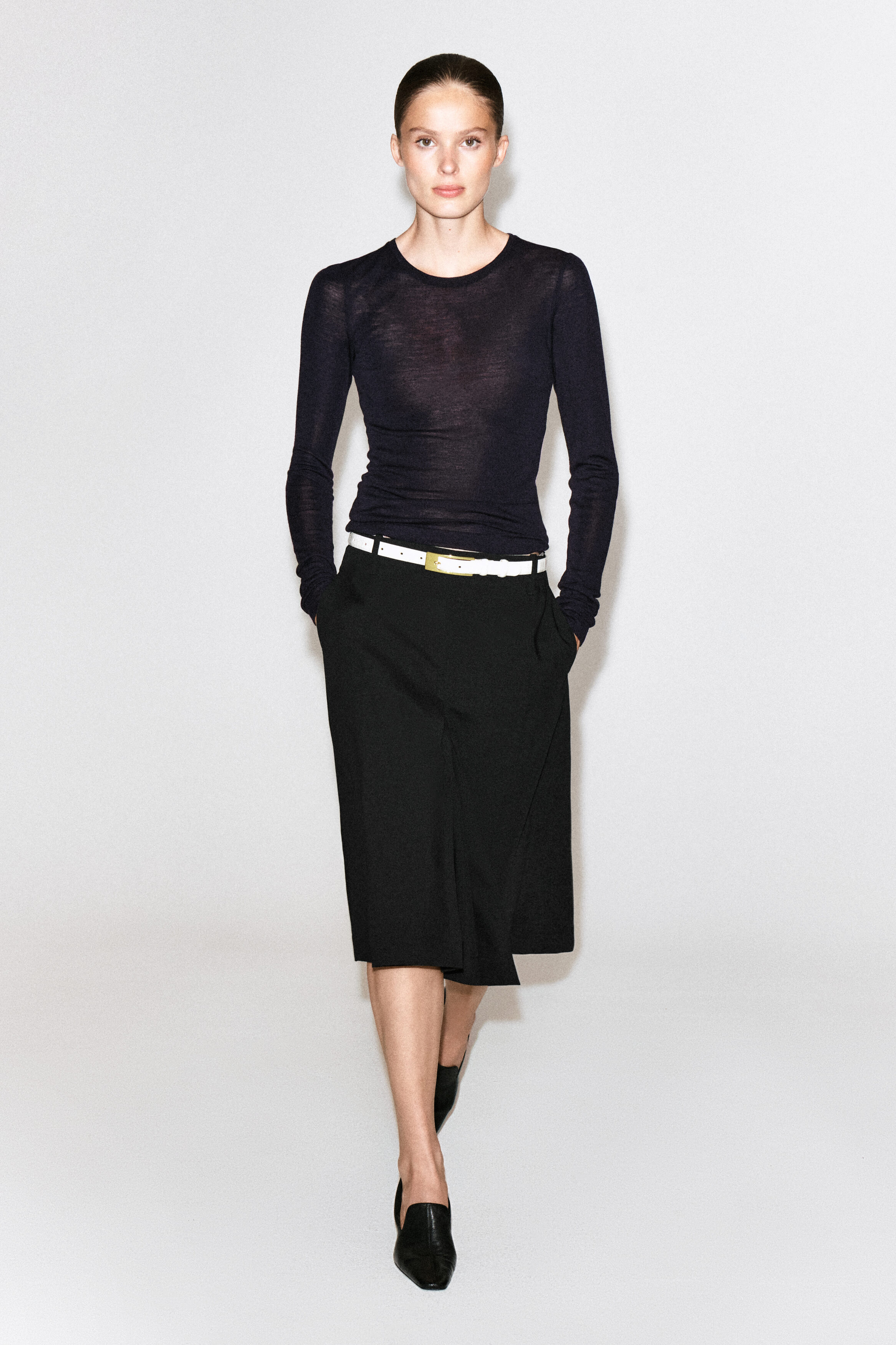 BOX-PLEAT WOOL MIDI SKIRT - BLACK | COS US