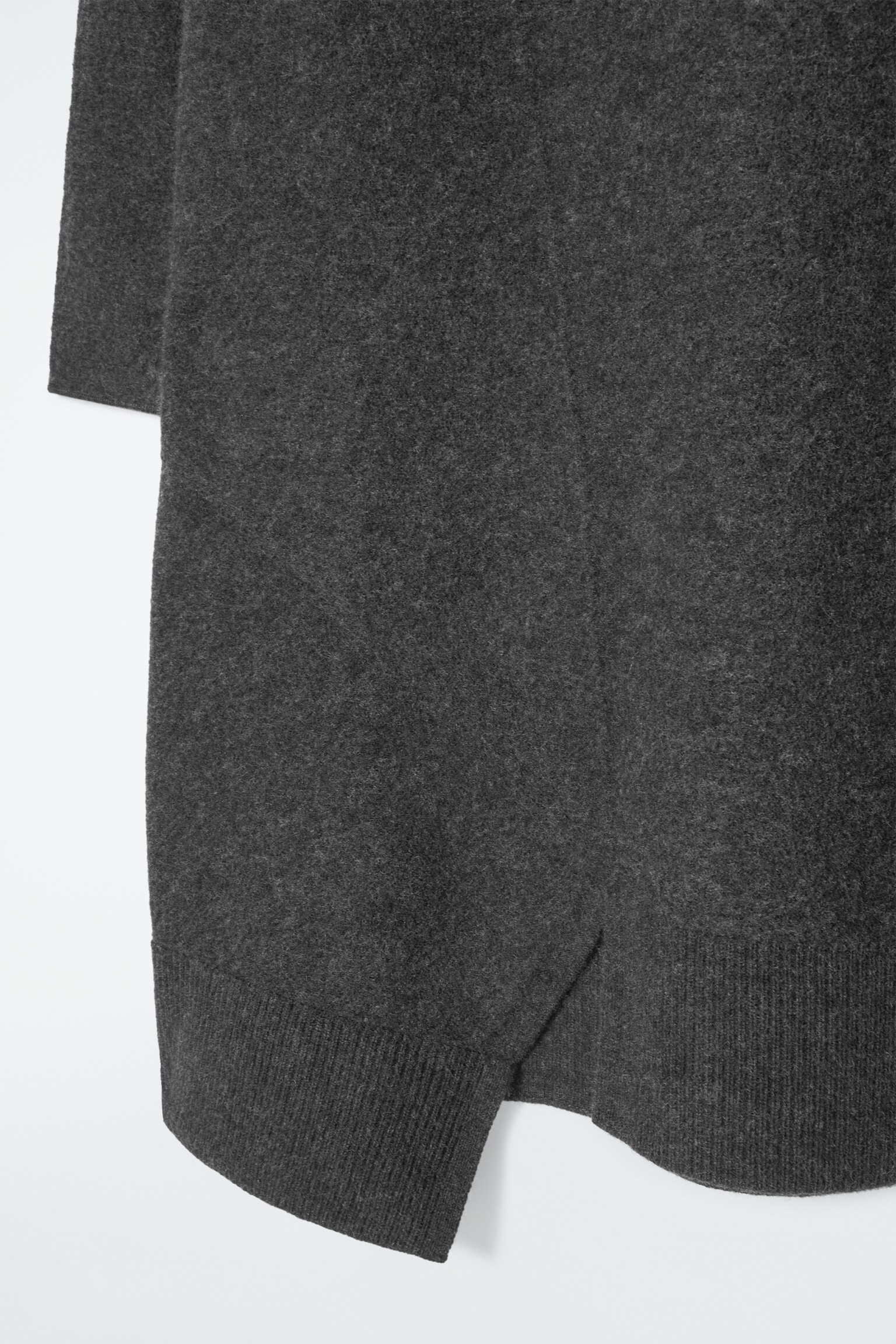 ASYMMETRIC MERINO WOOL DRESS - DARK GREY/BLACK - 2