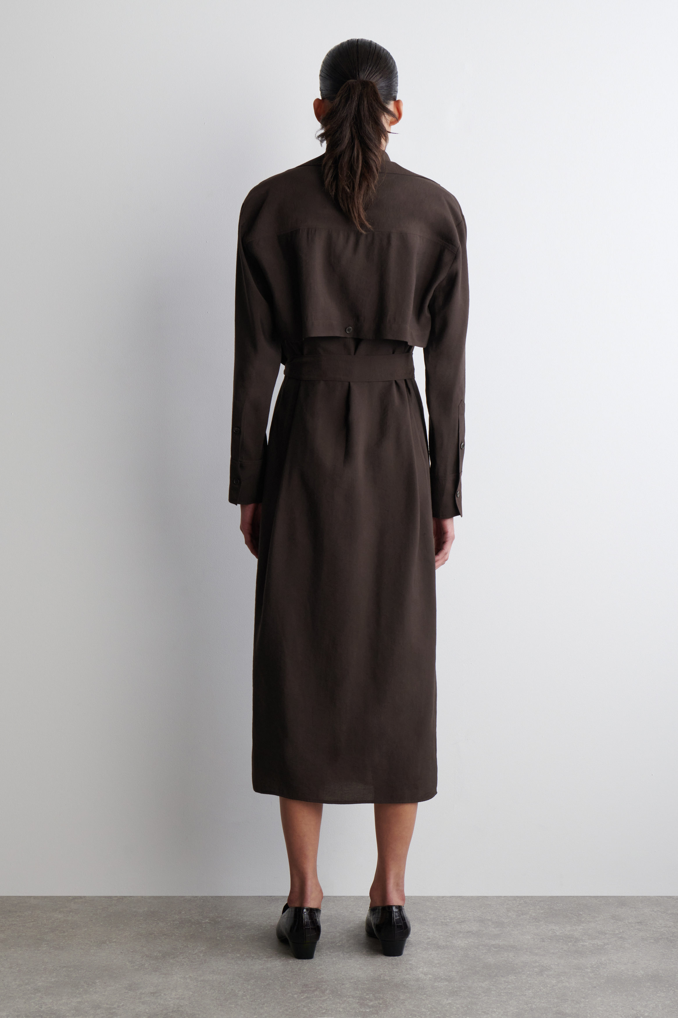 cos blue wrap dress Scalloped Organza Wrap Dress in Navy (Sold Out)  Des Kohan