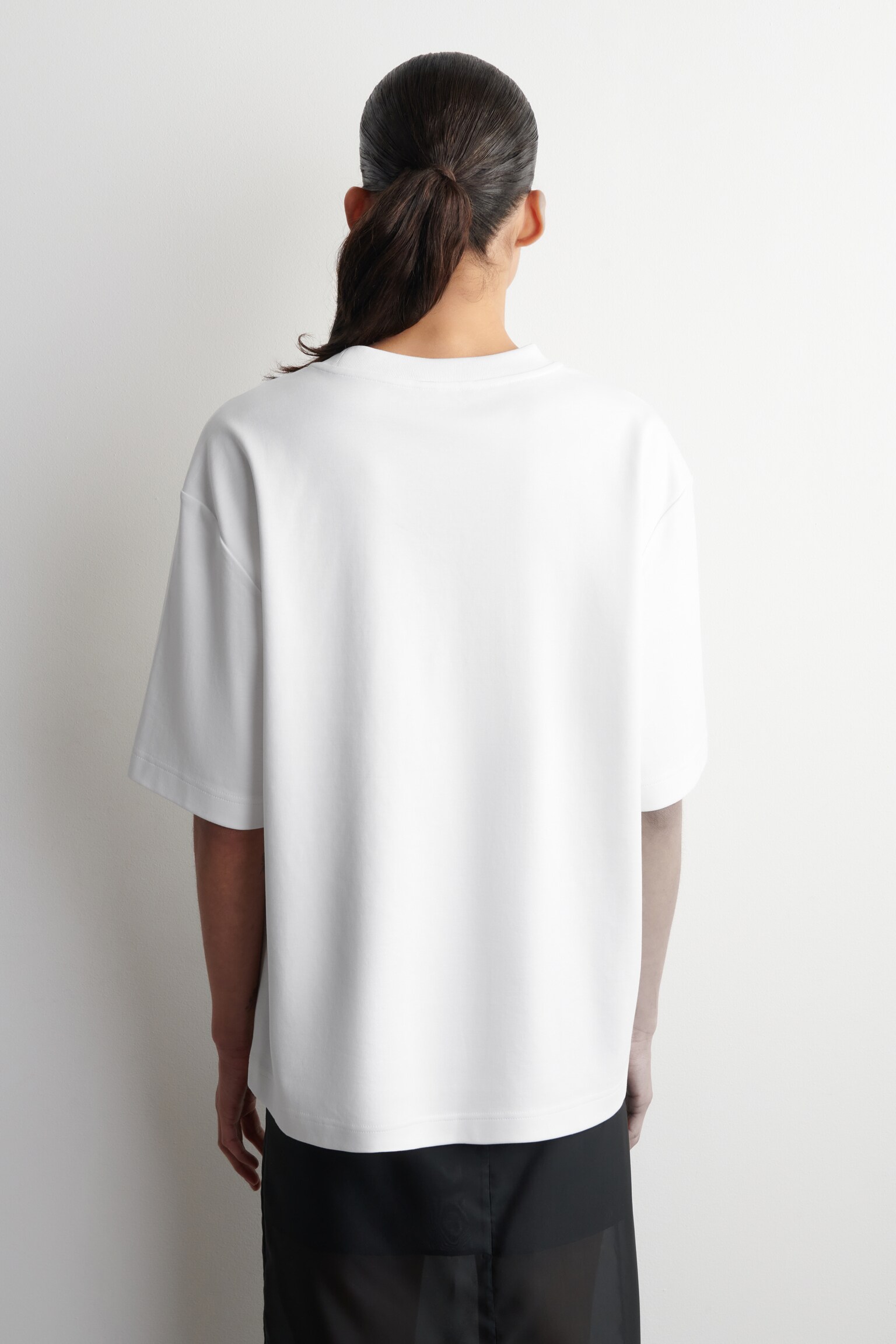 Ruimvallend T-shirt - WIT/ROZE/DONKERBRUIN - 7